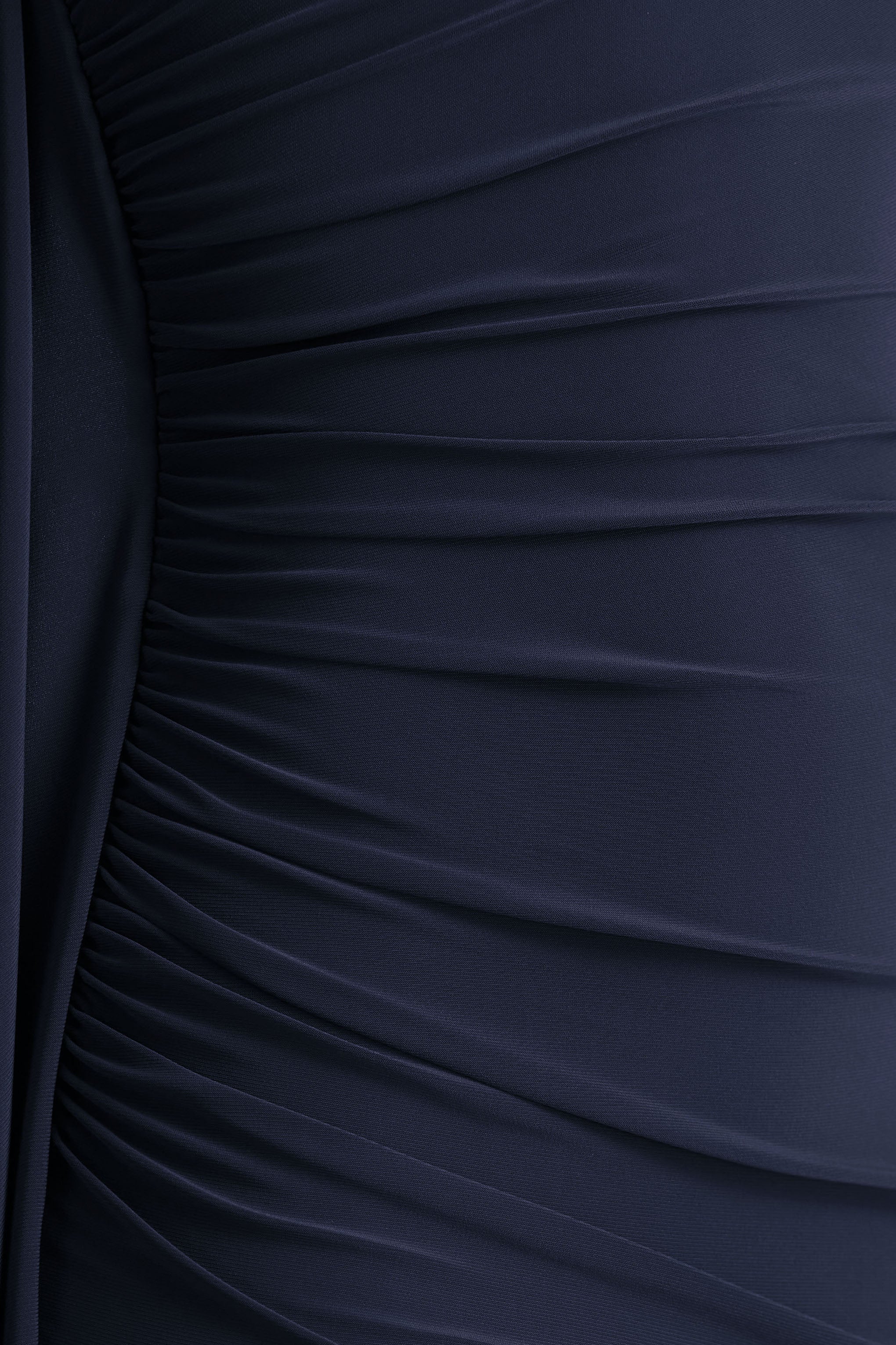 Adelina | Navy One-Shoulder Maxi Dress With Drape - Image 5
