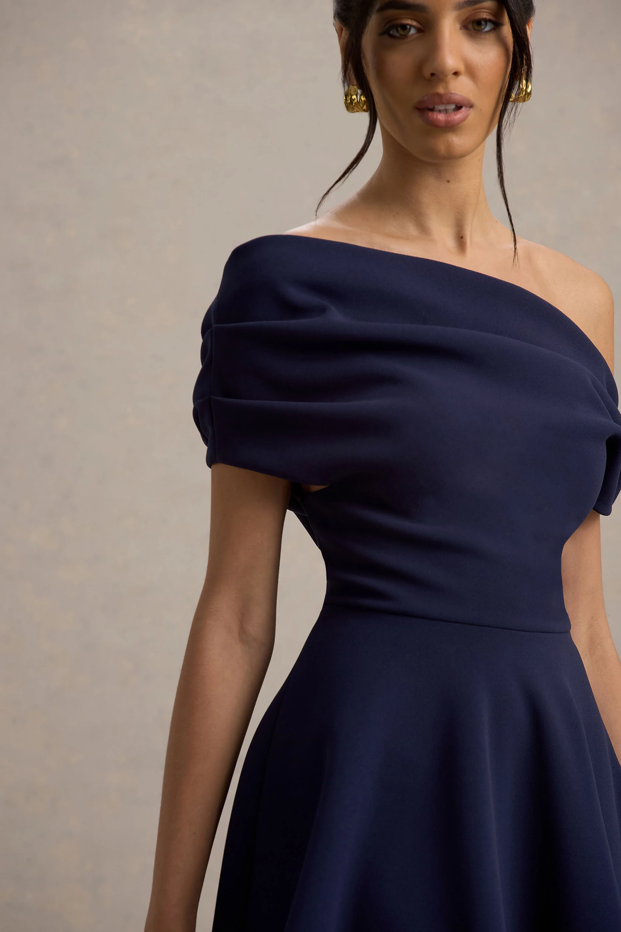 Agnes | Navy One-Shoulder Mini Dress - Image 6