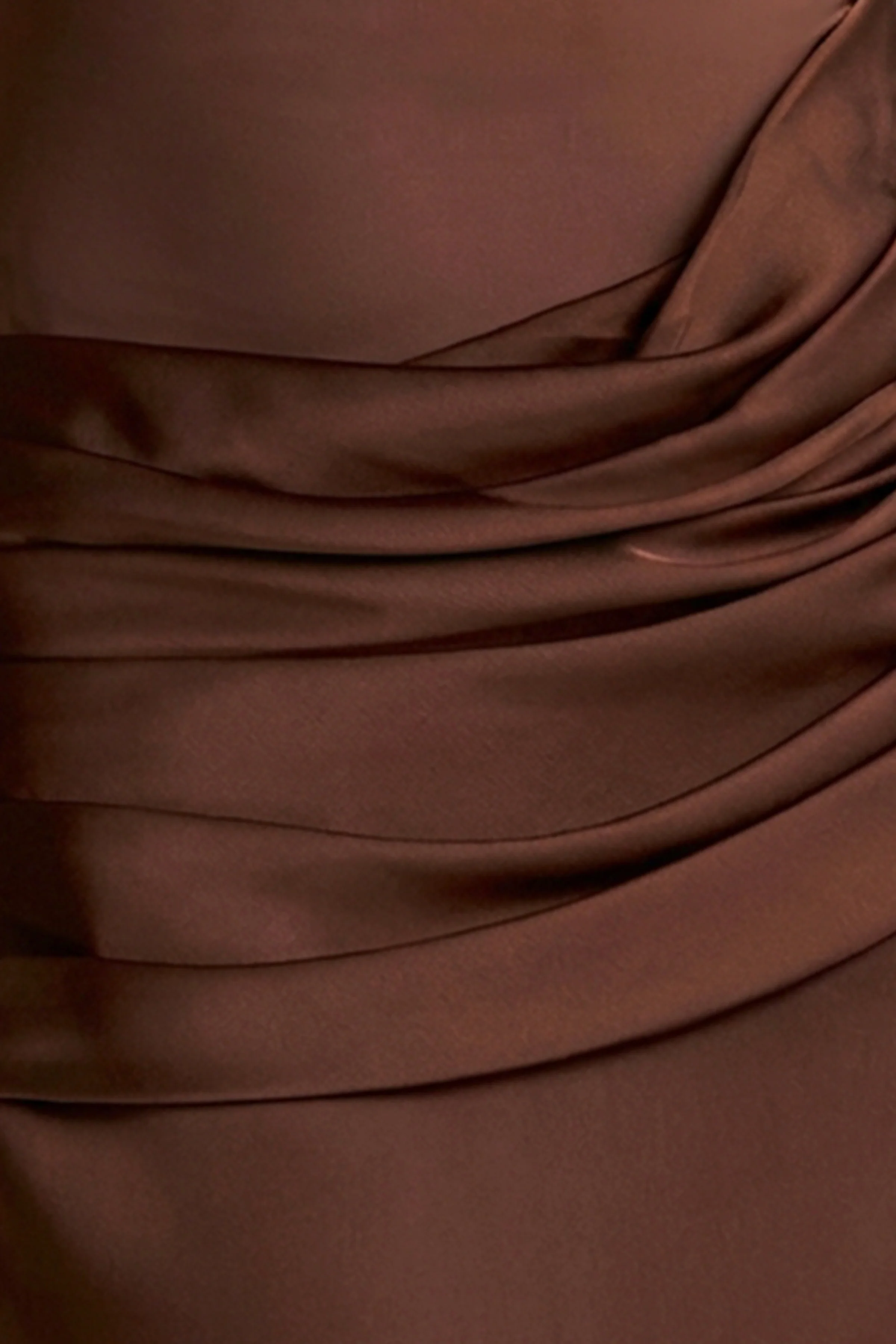 Akari | Brown Crew-Neck Maxi Dress With Satin Skirt - Image 6