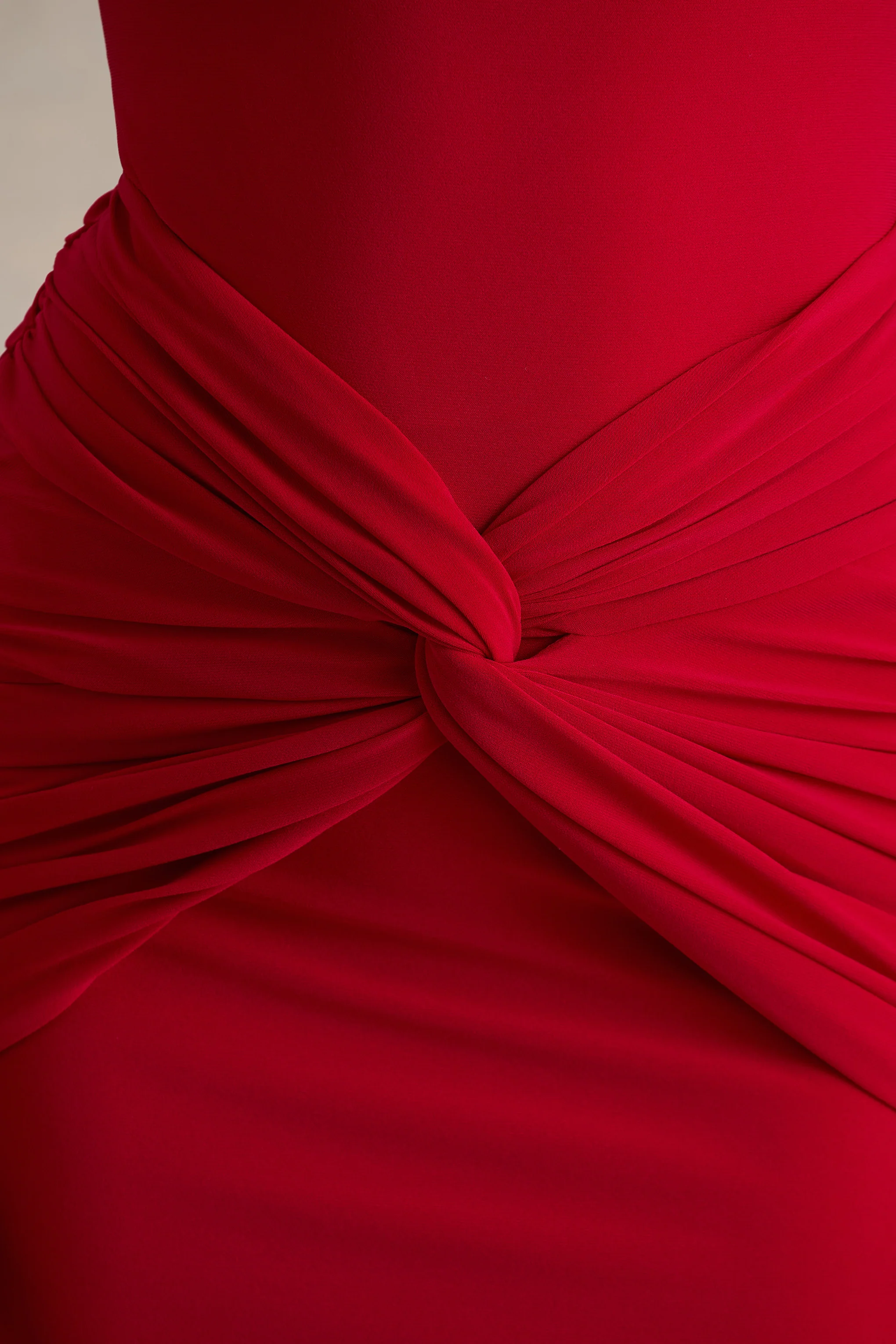 Alula | Red High-Neck Maxi Dress With Twist Detail - Image 6