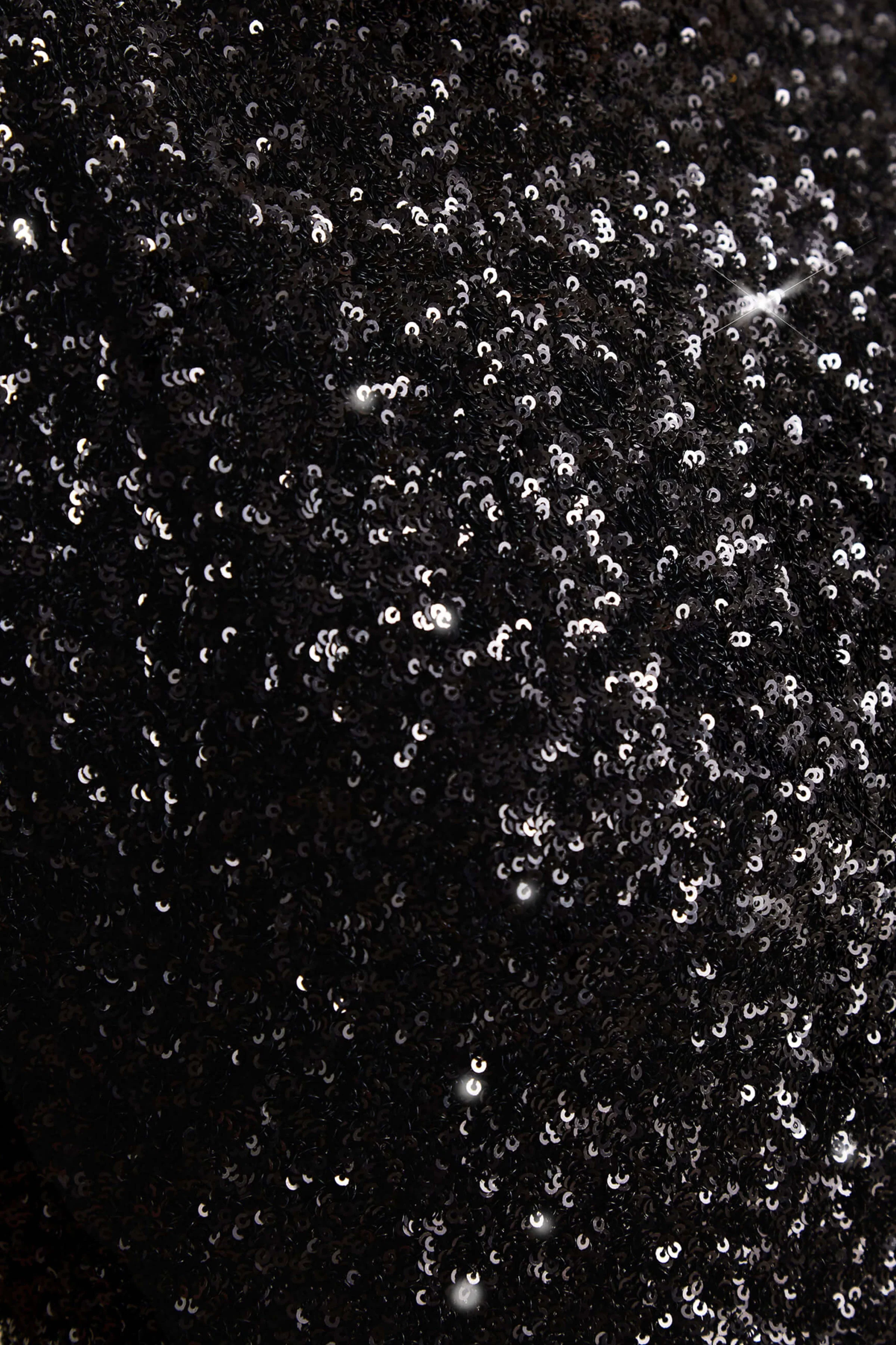 Aurah | Black Sequin Crew-Neck Maxi Dress With Cap Sleeves - Image 7