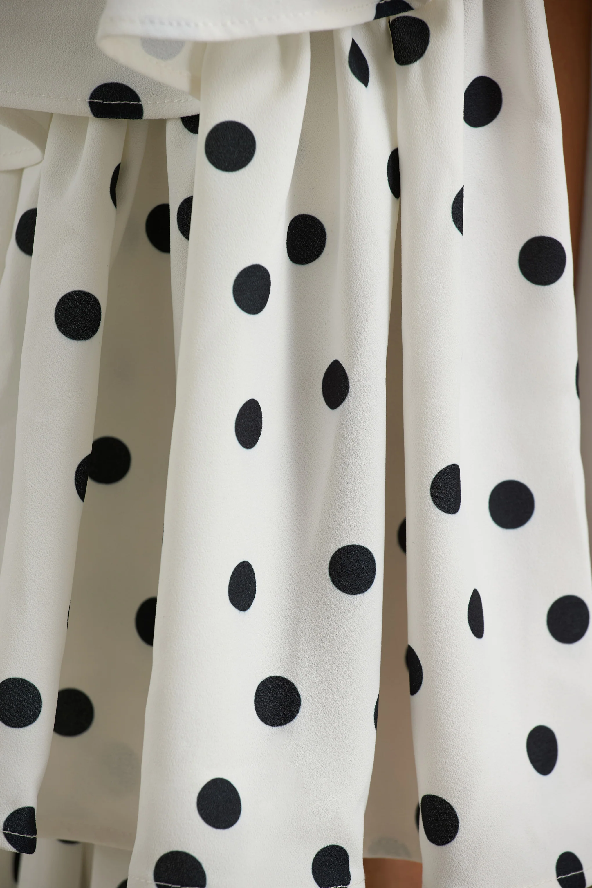 Bogota | Polka Dot Plunge-Neck Maxi Dress With Ruffling Details And Front High Split - Image 7