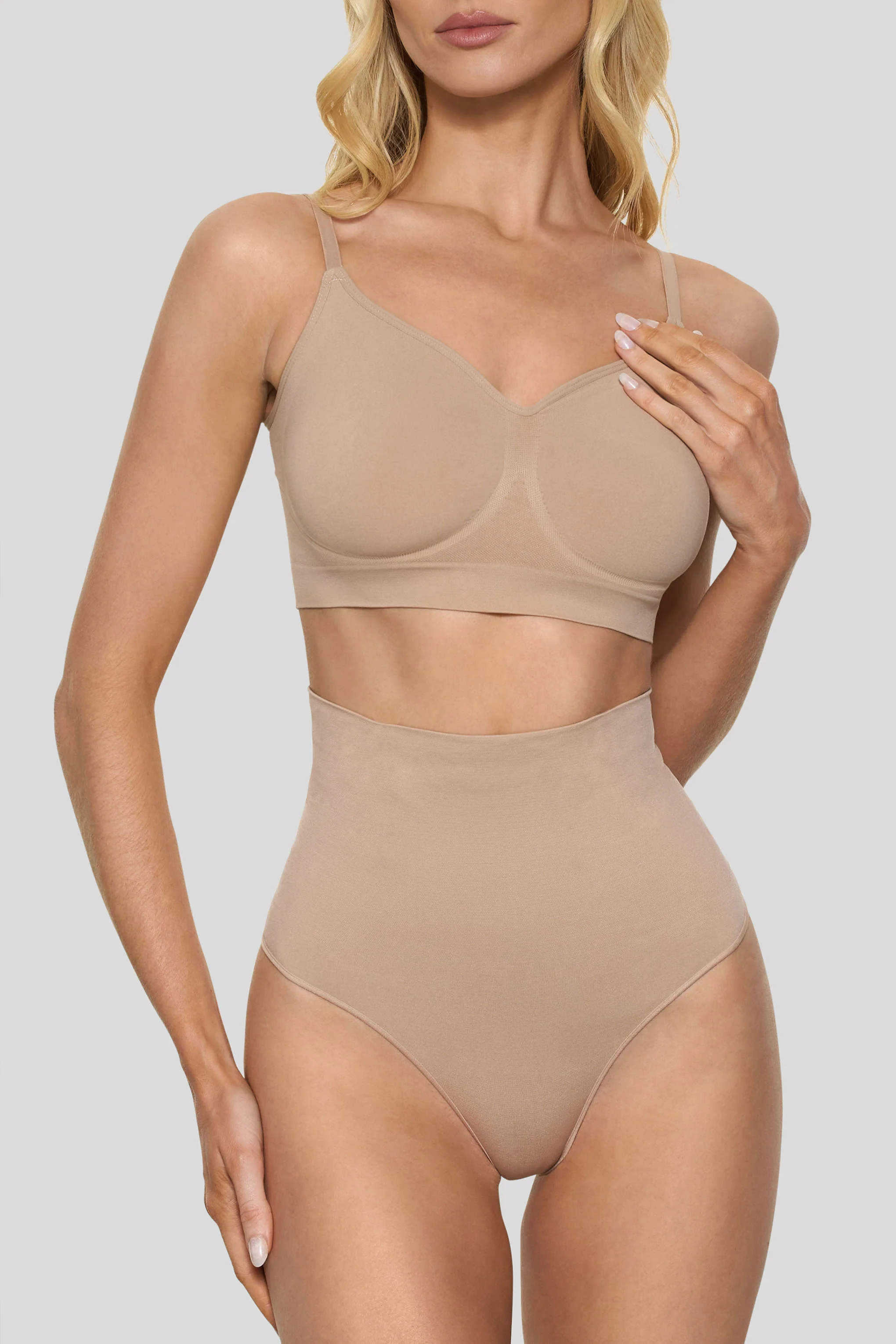 BOOMBA | Beige Short-Waisted Thong Shapewear - Image 4