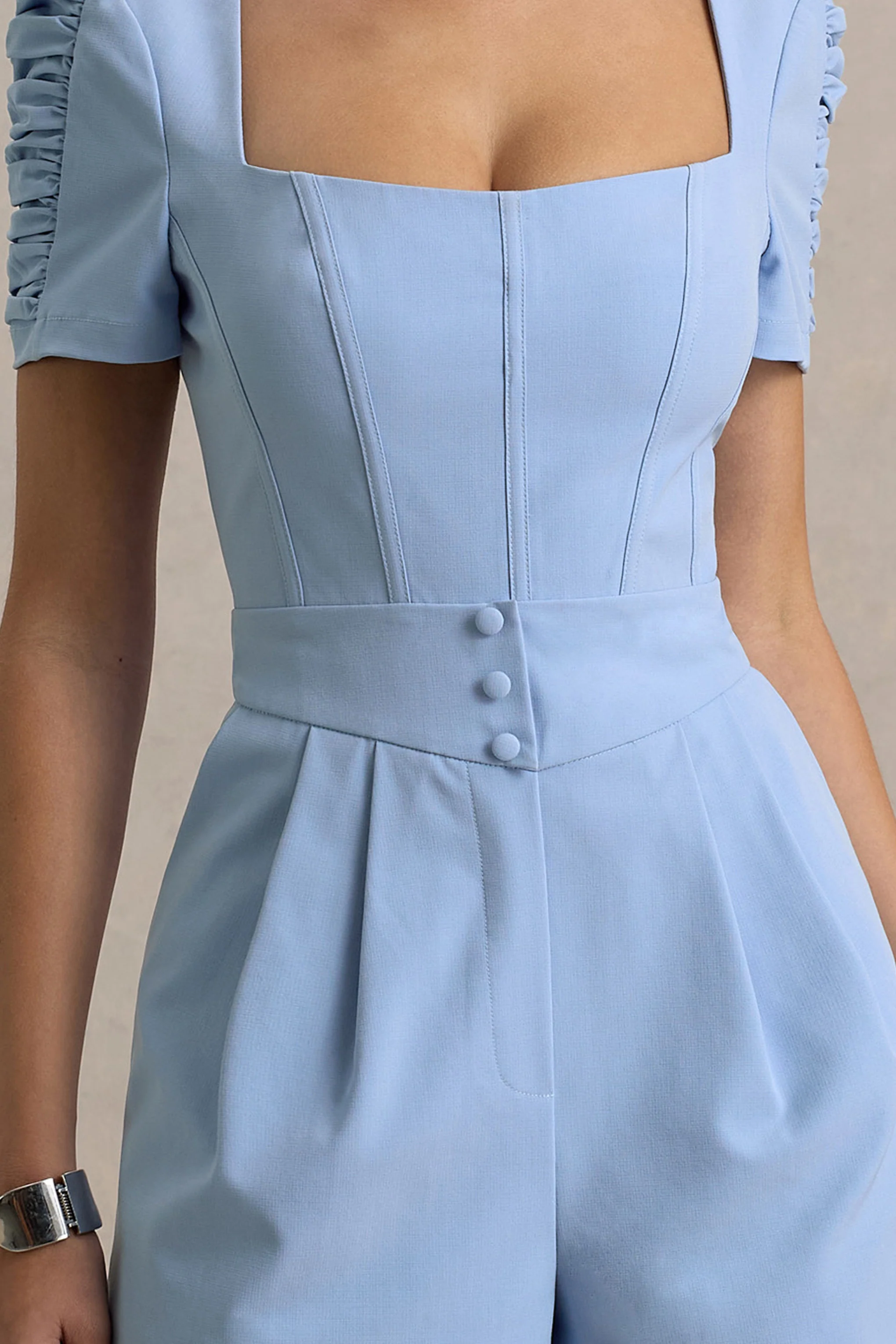 Brizzie | Light Blue Short-Sleeve Playsuit - Image 7
