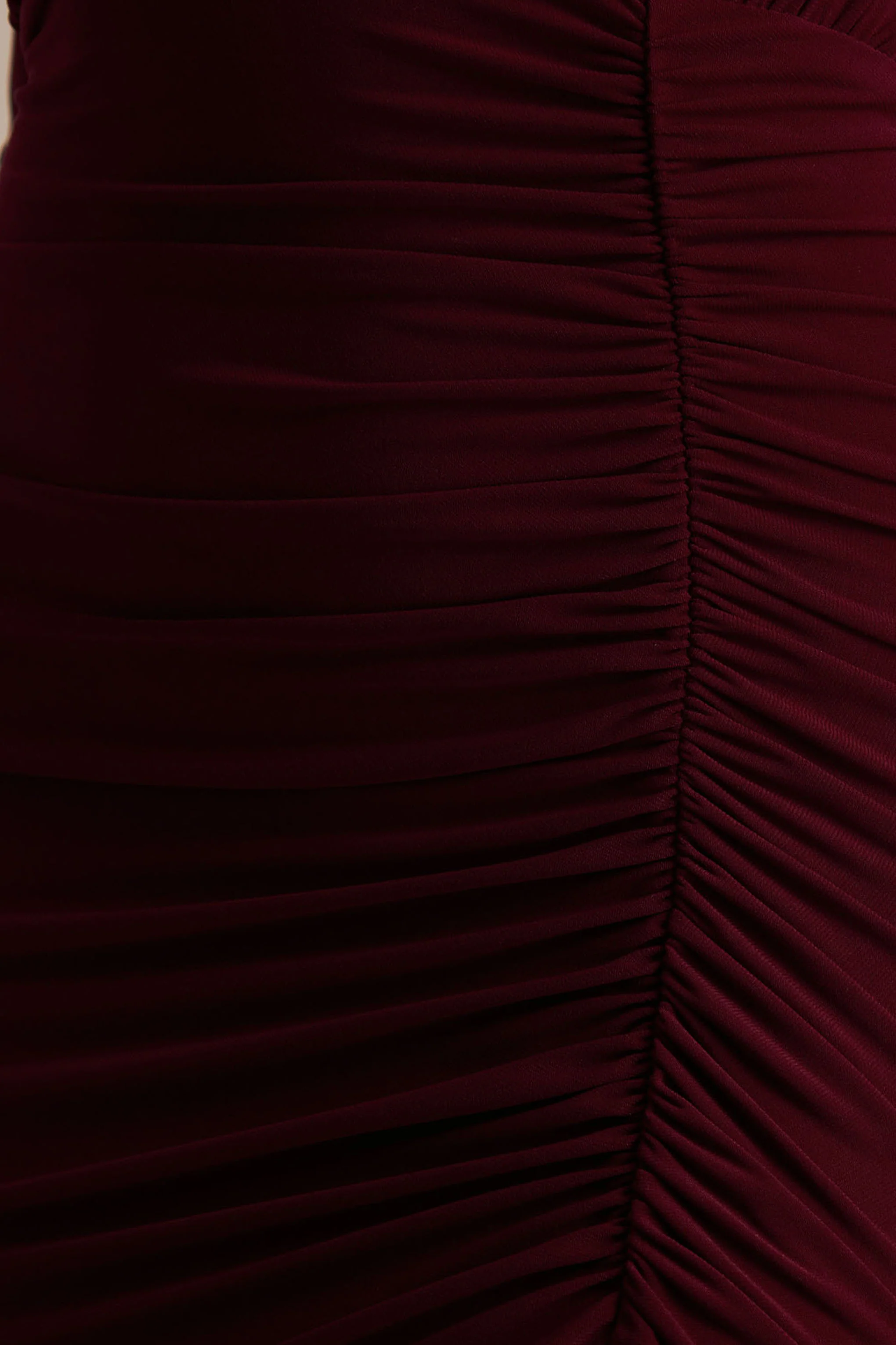 Command | Burgundy Plunge-Neck Maxi Dress With Front-High Split - Image 6