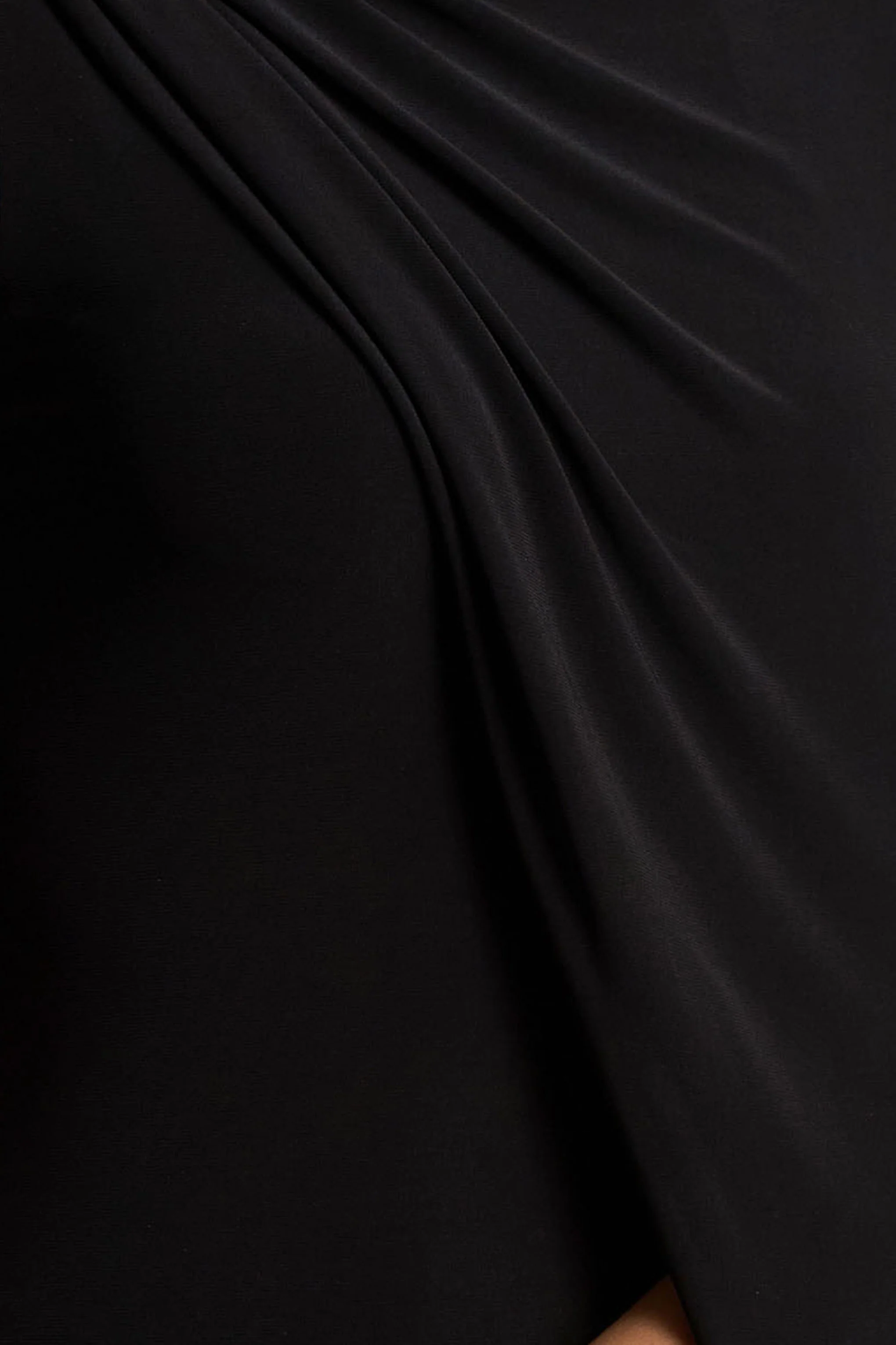Cressida | Black Asymmetric-Neck Maxi Dress With Cape And Gold Detail - Image 6