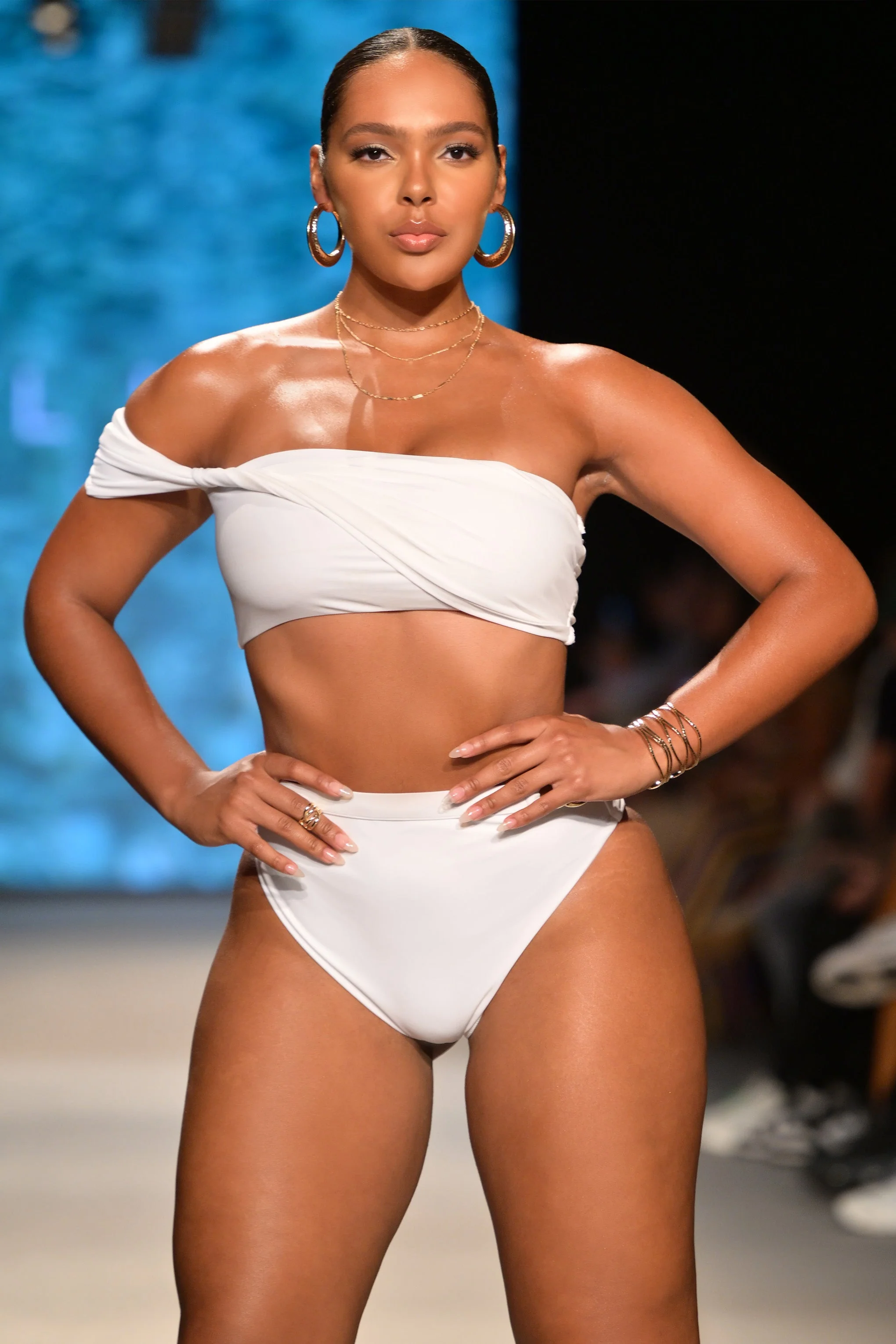 Dusk | White Draped Bandeau Bikini Top - Image 7