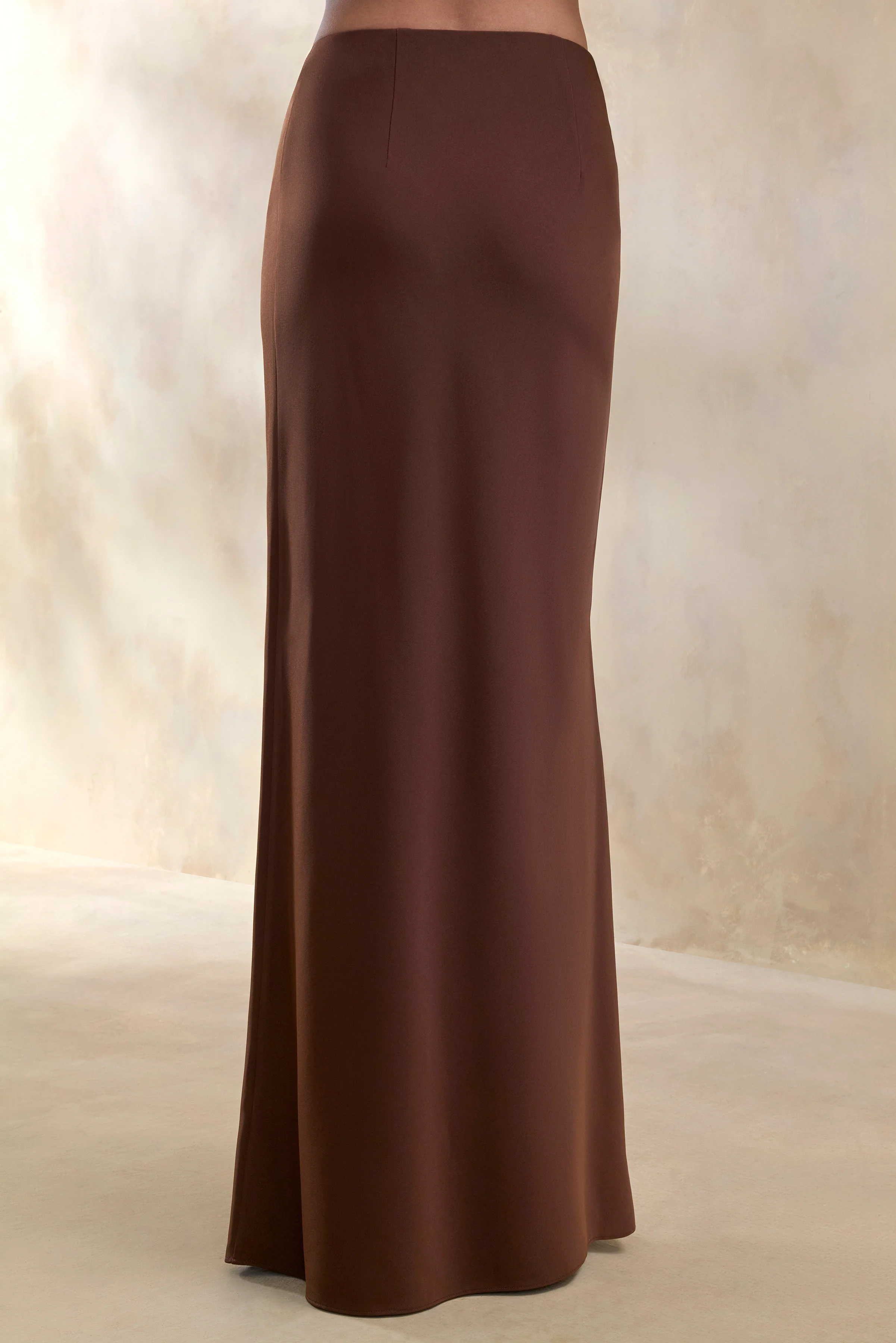 Elaria | Brown Satin Maxi-Skirt - Image 5