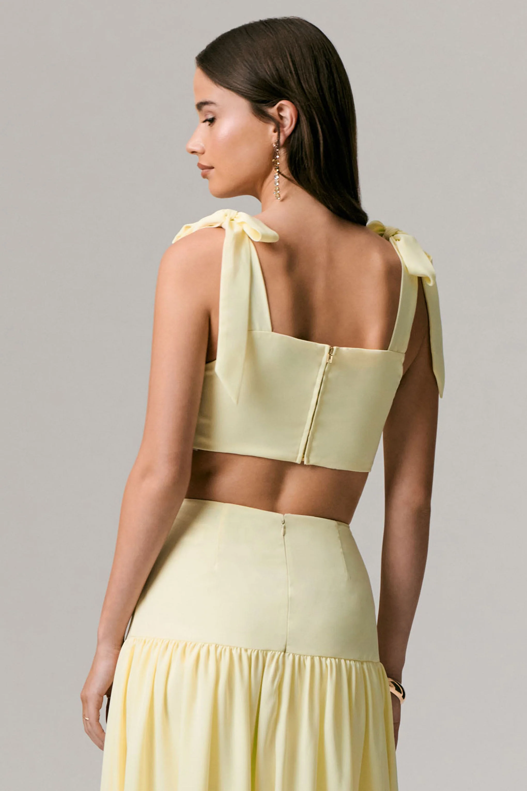 Elodie | Lemon Tie-Strap Crop Top - Image 3