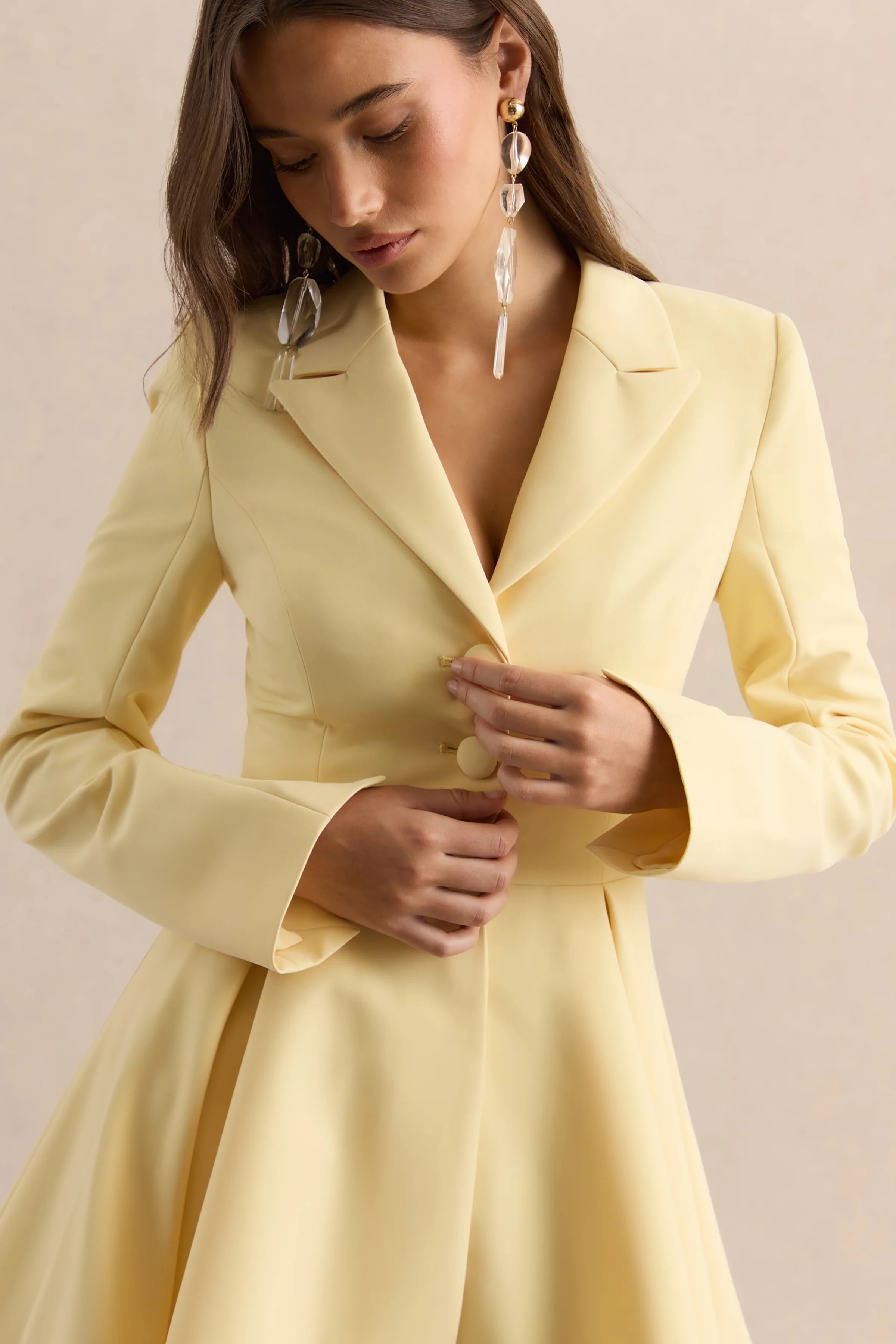 Etherea | Lemon Plunge-Neck Skater Mini Dress - Image 7