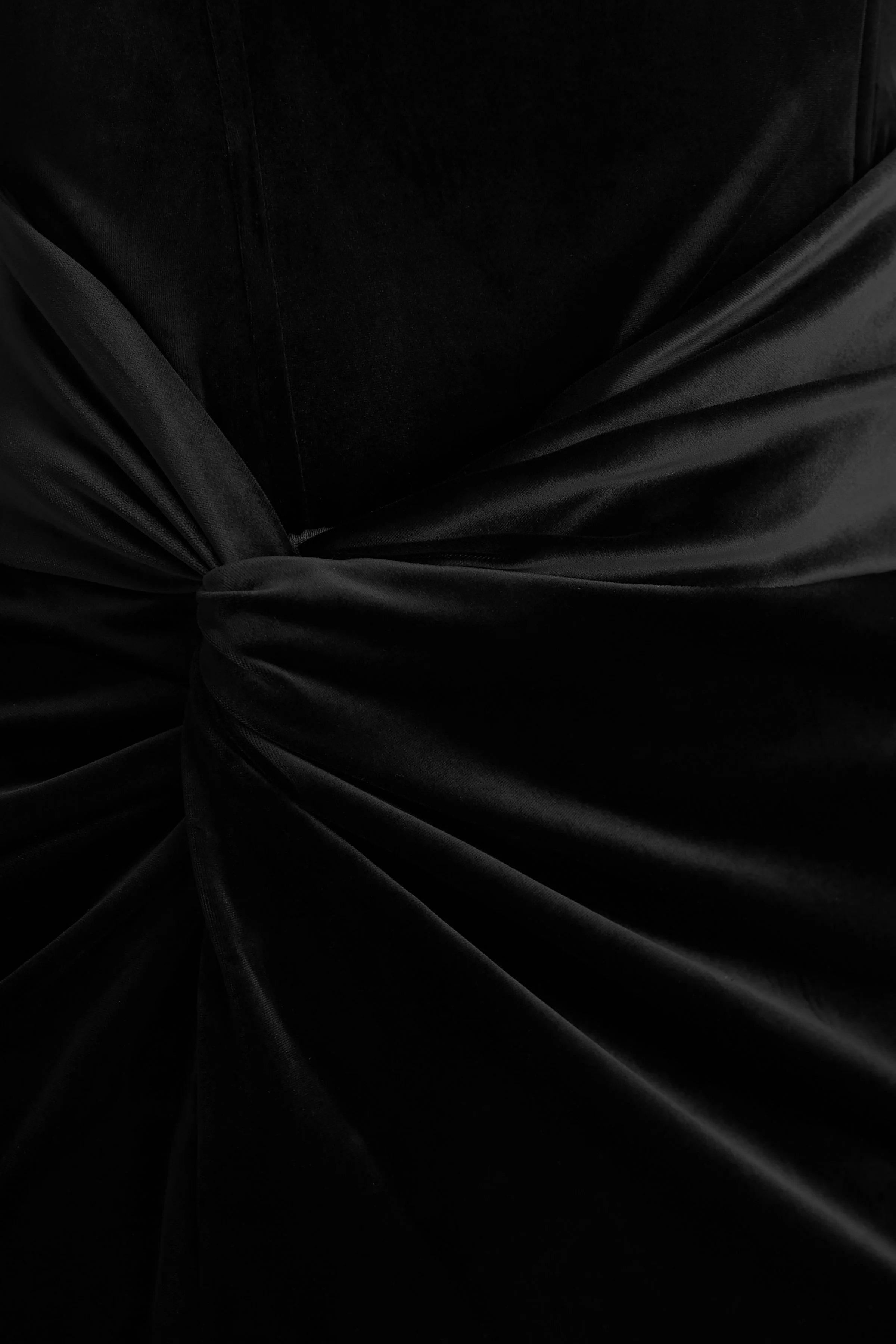 Fay | Black Velvet Corset Style Knot Maxi Dress - Image 6