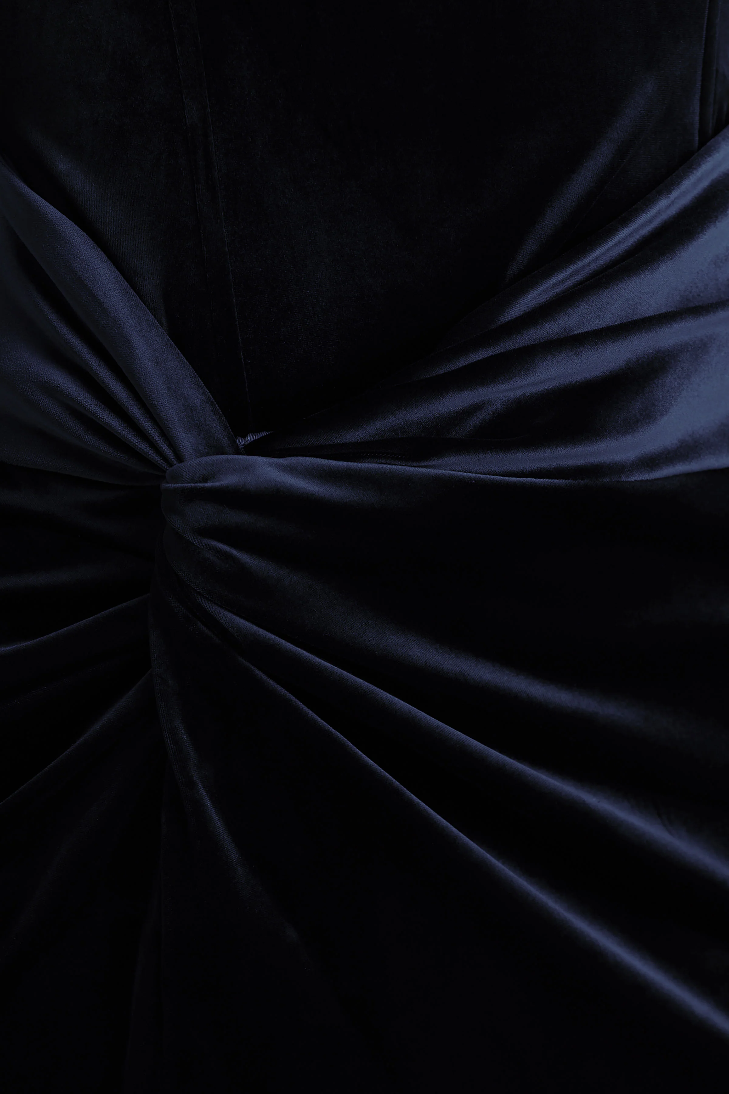 Fay | Navy Velvet Corset Style Knot Maxi Dress - Image 6