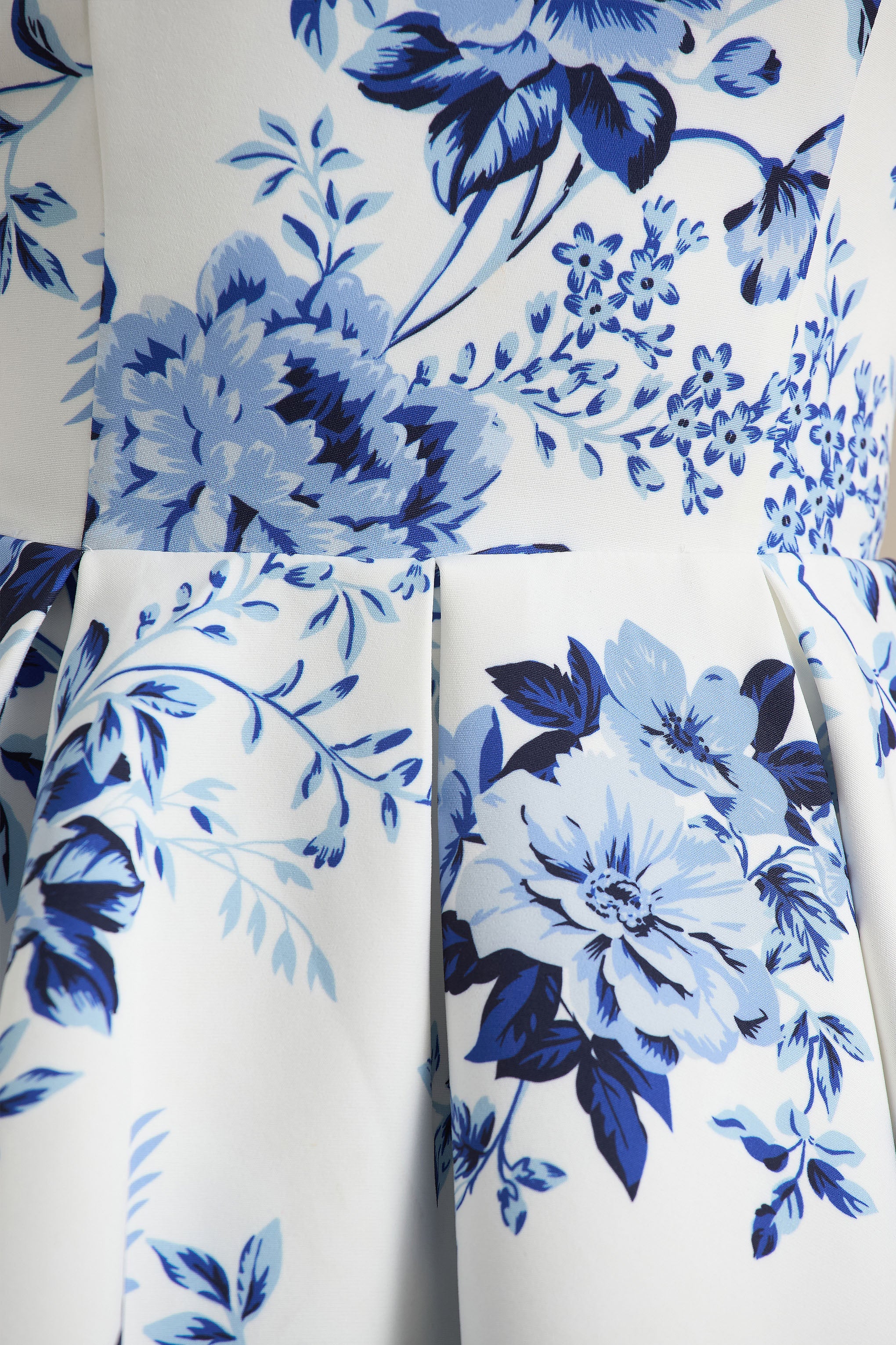 Fiorenza | Blue Porcelain Print Bandeau Mini Dress With Volume Skirt - Image 6