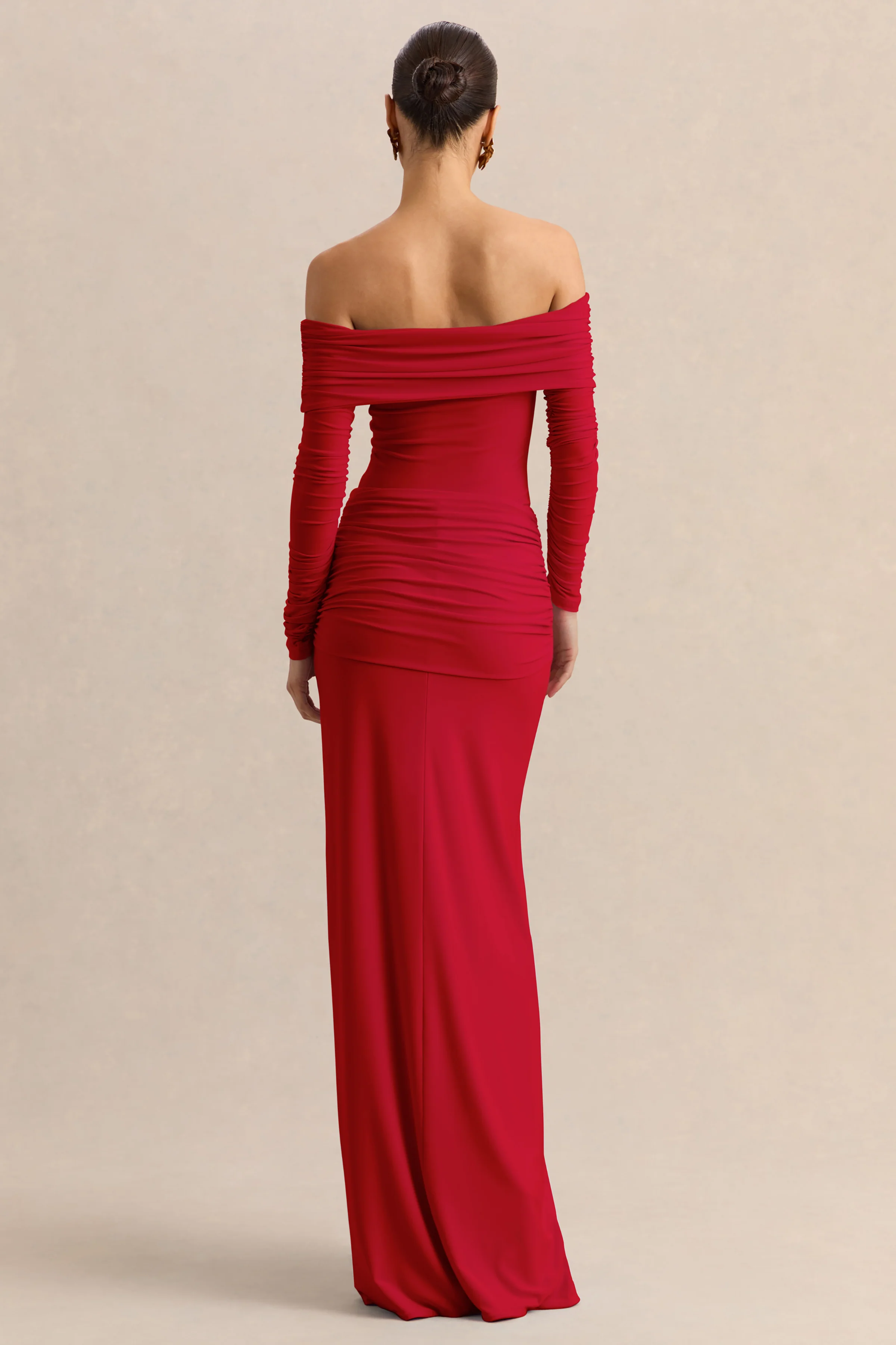 Flynne | Red Wrapped Maxi Skirt With Sash - Image 3
