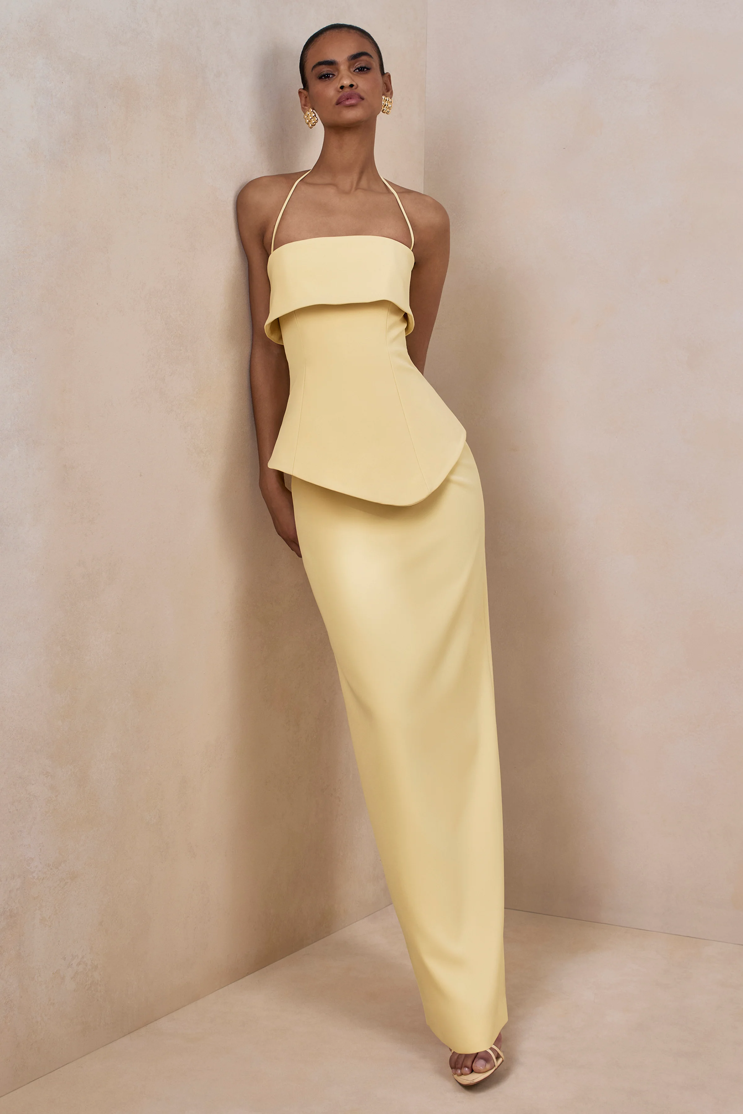Fran | Lemon Square-Neck Corset Maxi Dress - Image 5