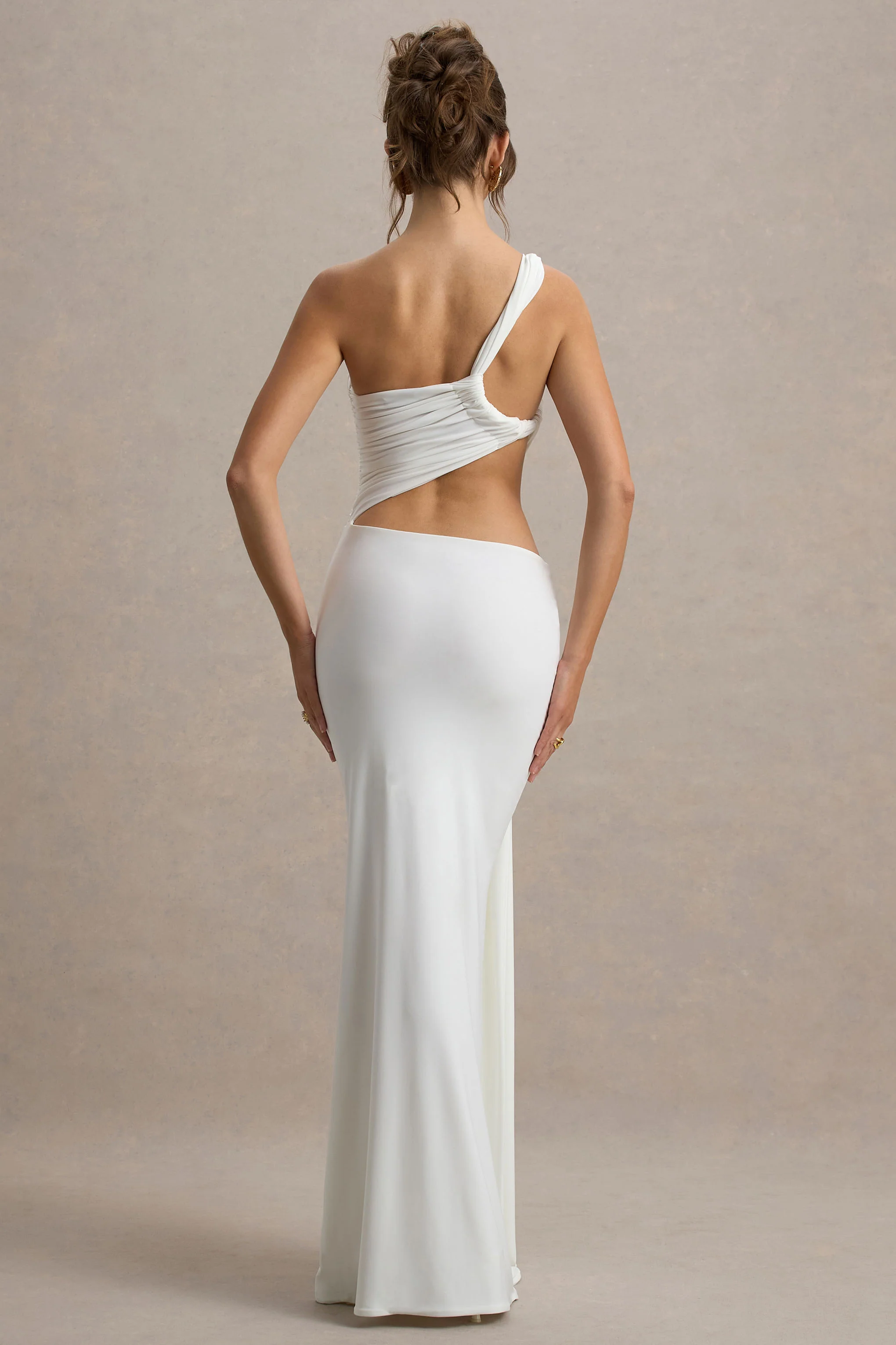 Giovanna | White Asymmetric Maxi Dress With Wrap Skirt - Image 2