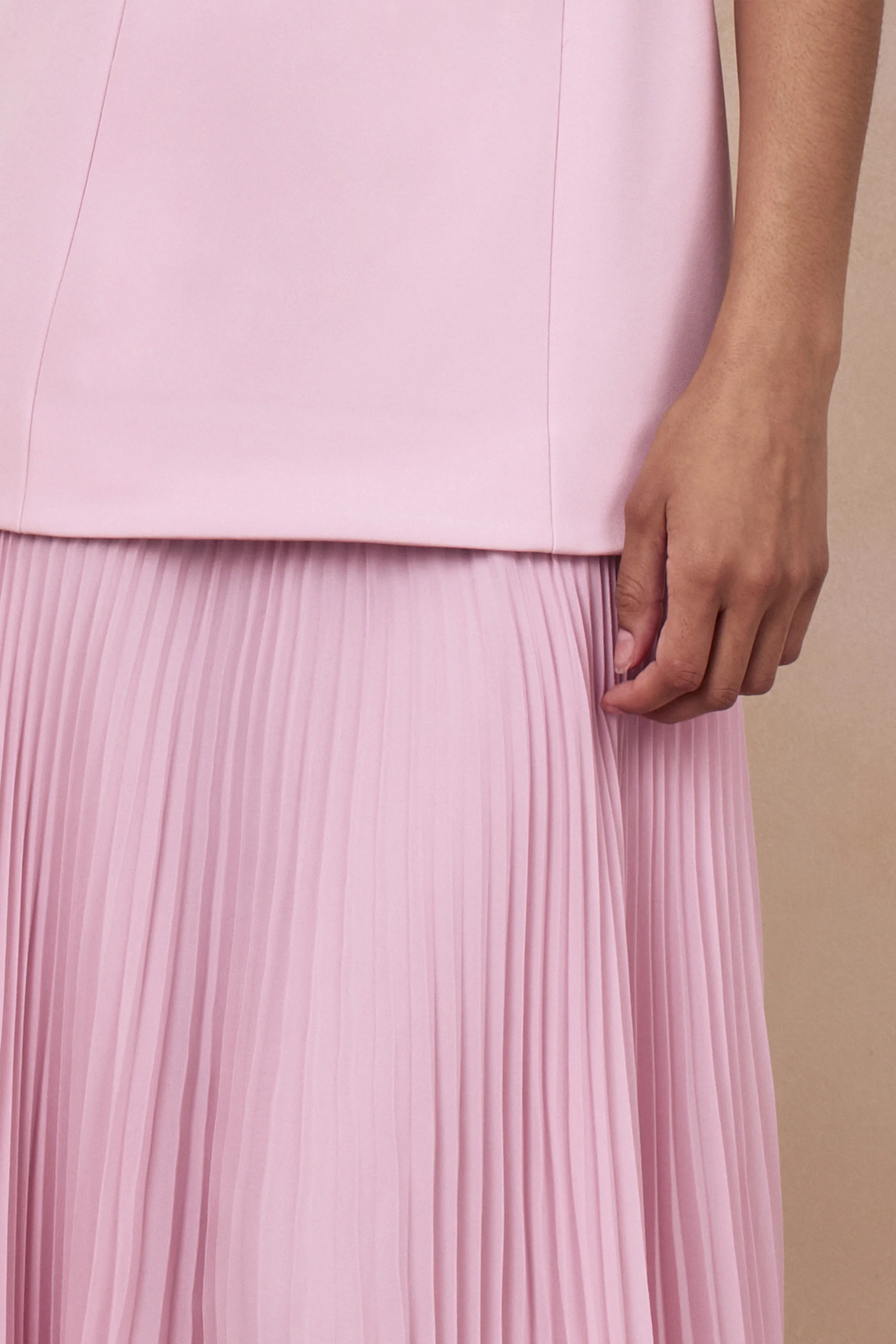 Hadley | Light-Pink Boat-Neck Maxi Dress With Drop-Waist - Image 6