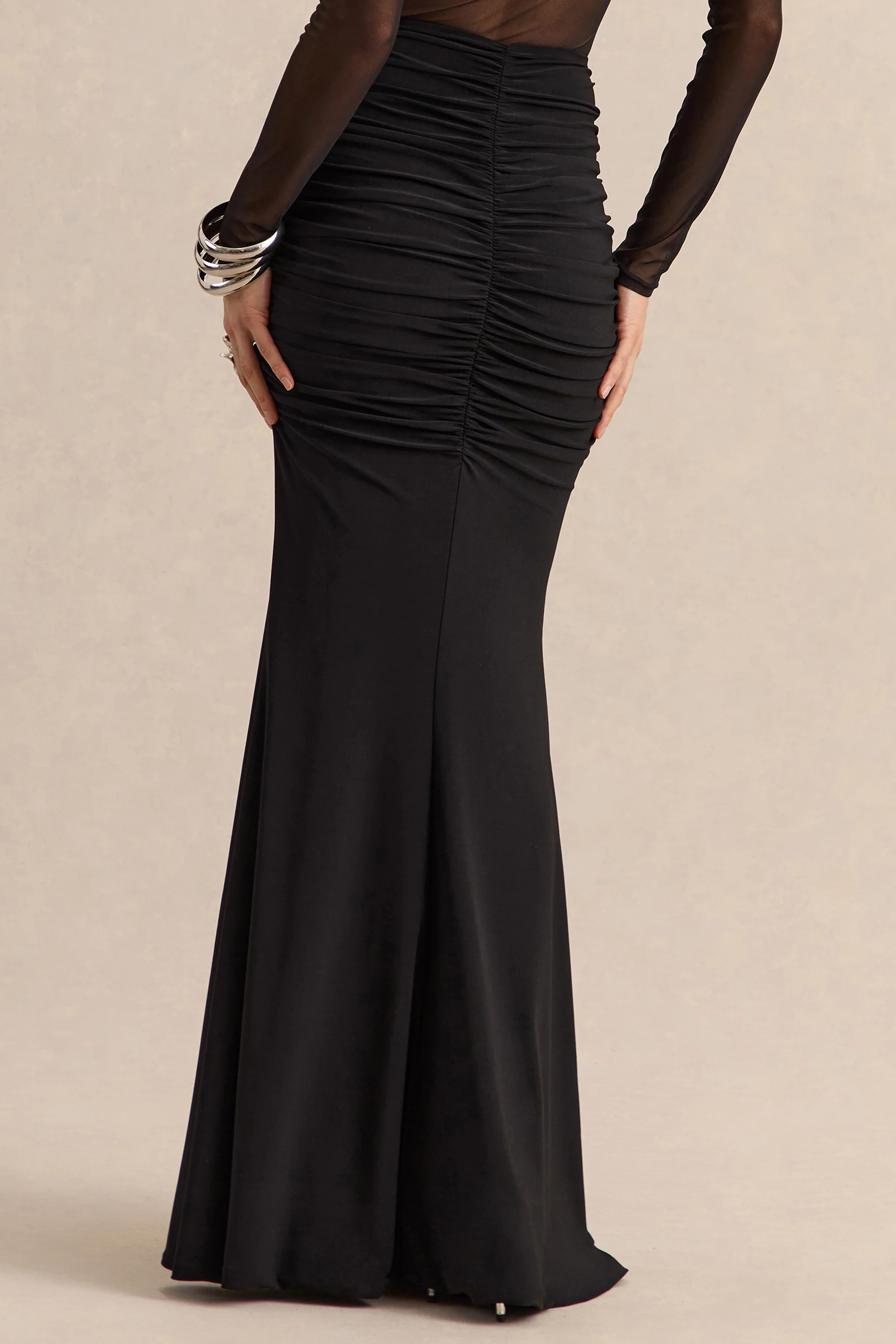 Iskra | Black Extreme Ruffled Maxi Skirt - Image 4