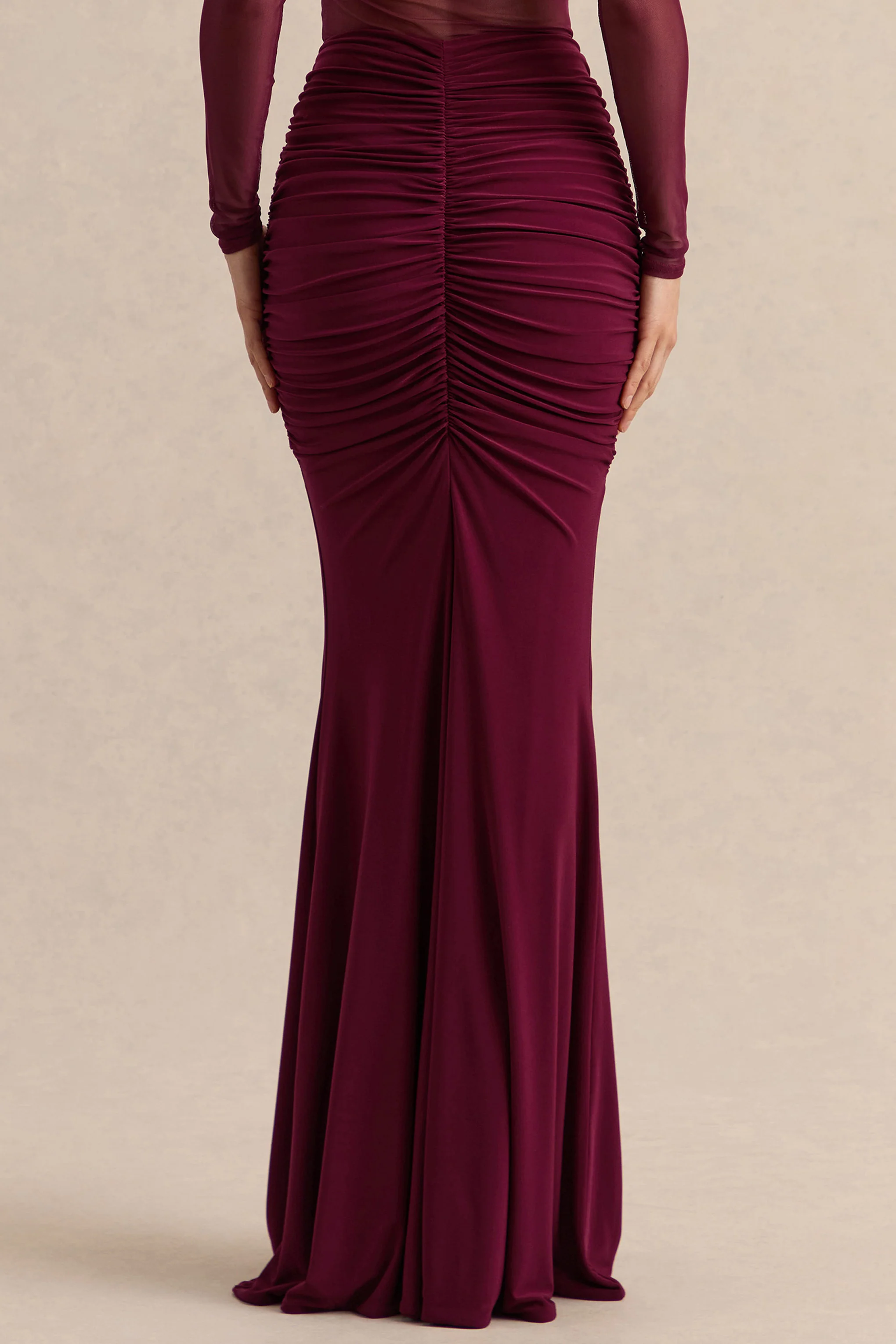 Iskra | Burgundy Extreme Ruffled Maxi Skirt - Image 4