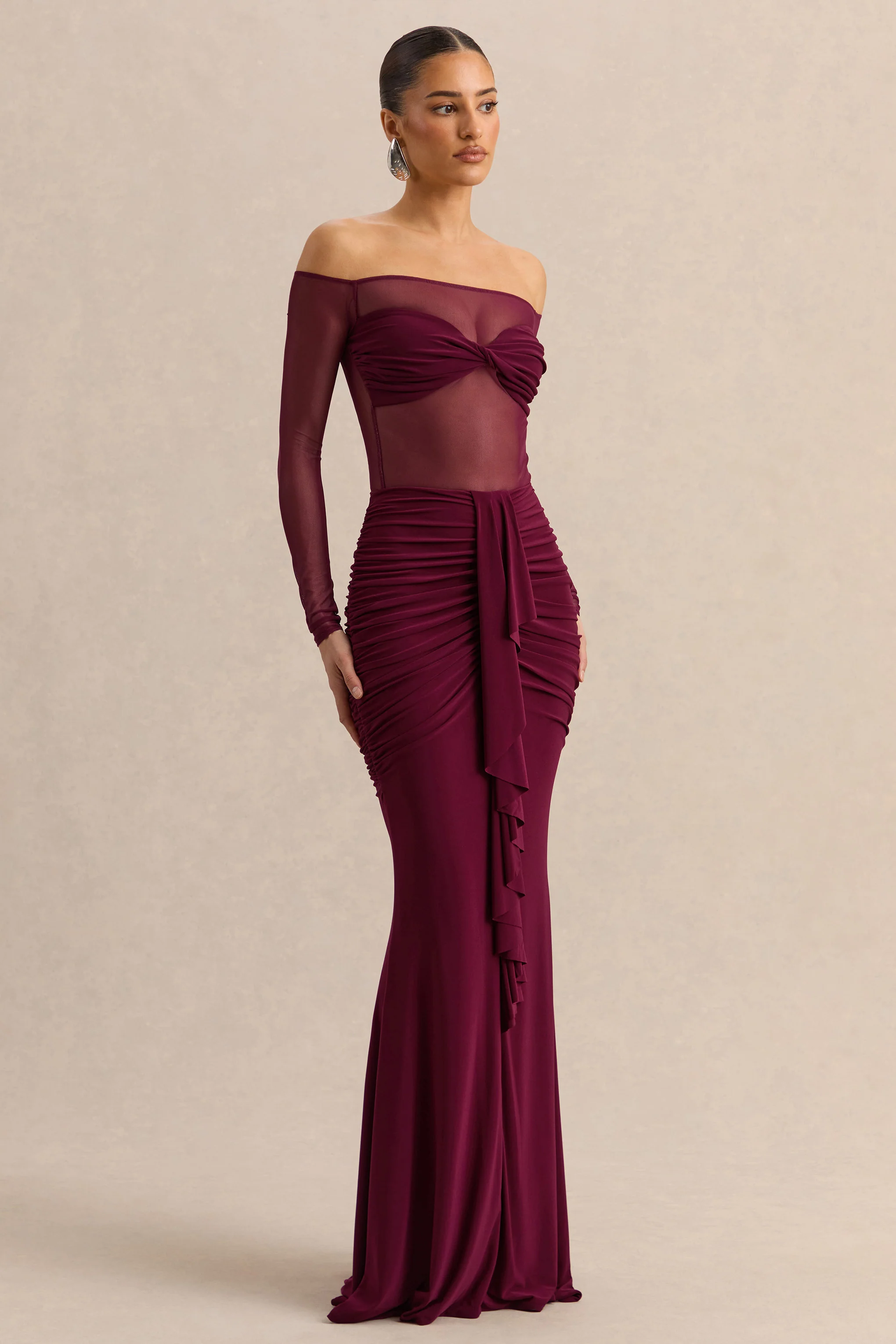 Iskra | Burgundy Extreme Ruffled Maxi Skirt - Image 5