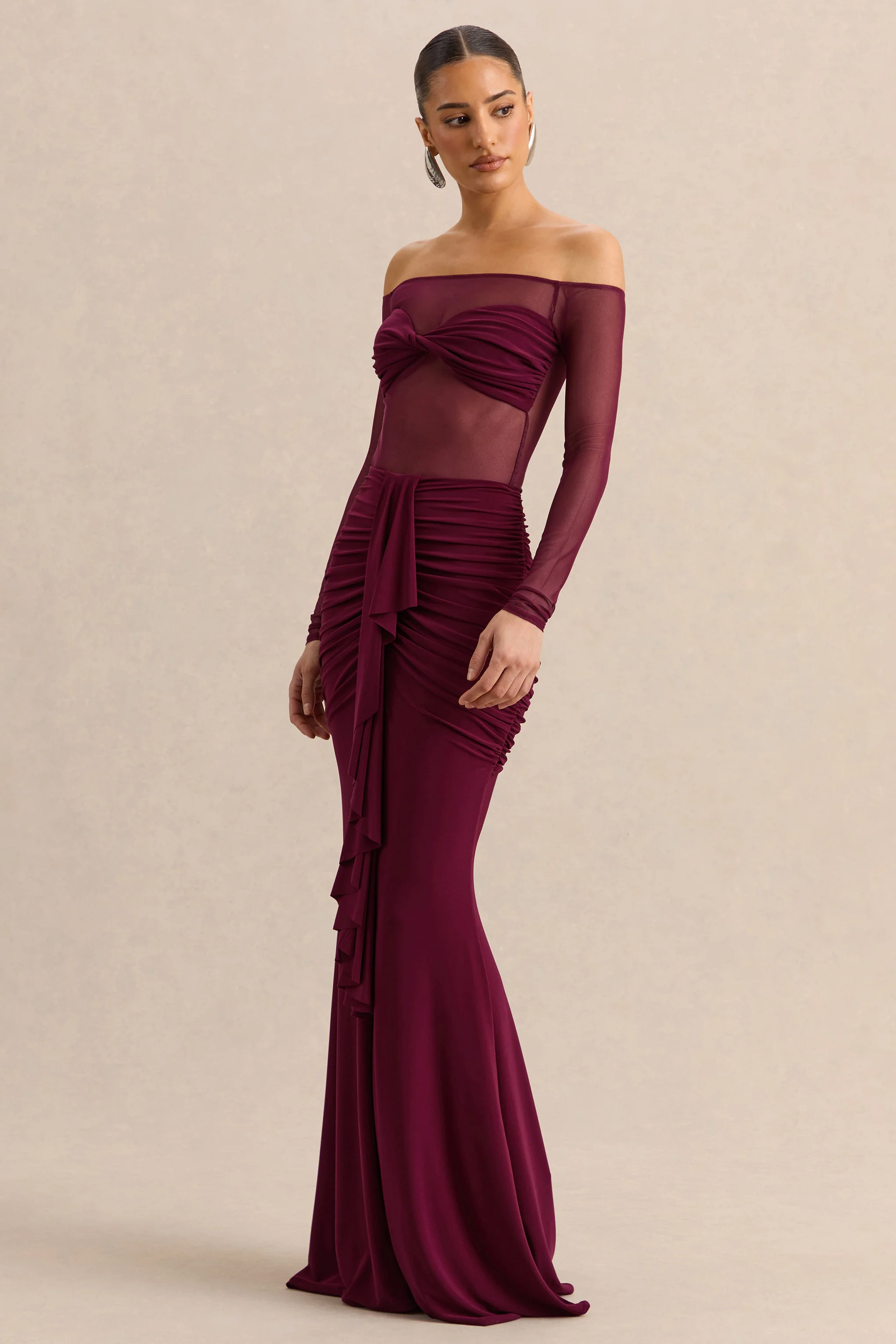 Iskra | Burgundy Extreme Ruffled Maxi Skirt - Image 6