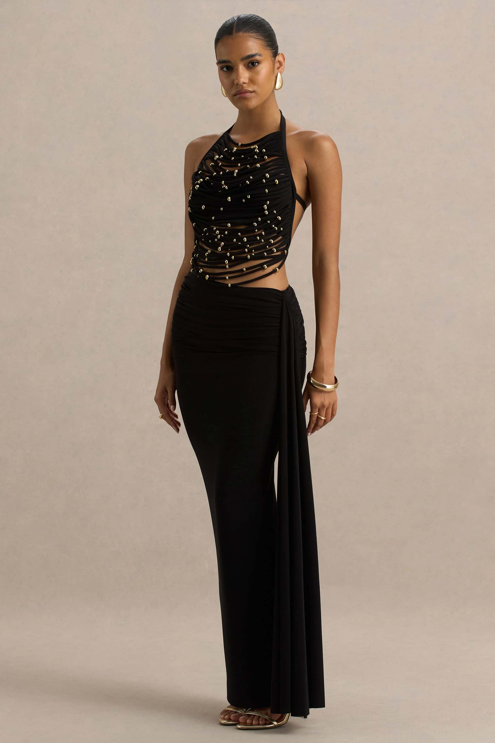 Joi | Black Maxi Skirt With Sash Detail - Image 6