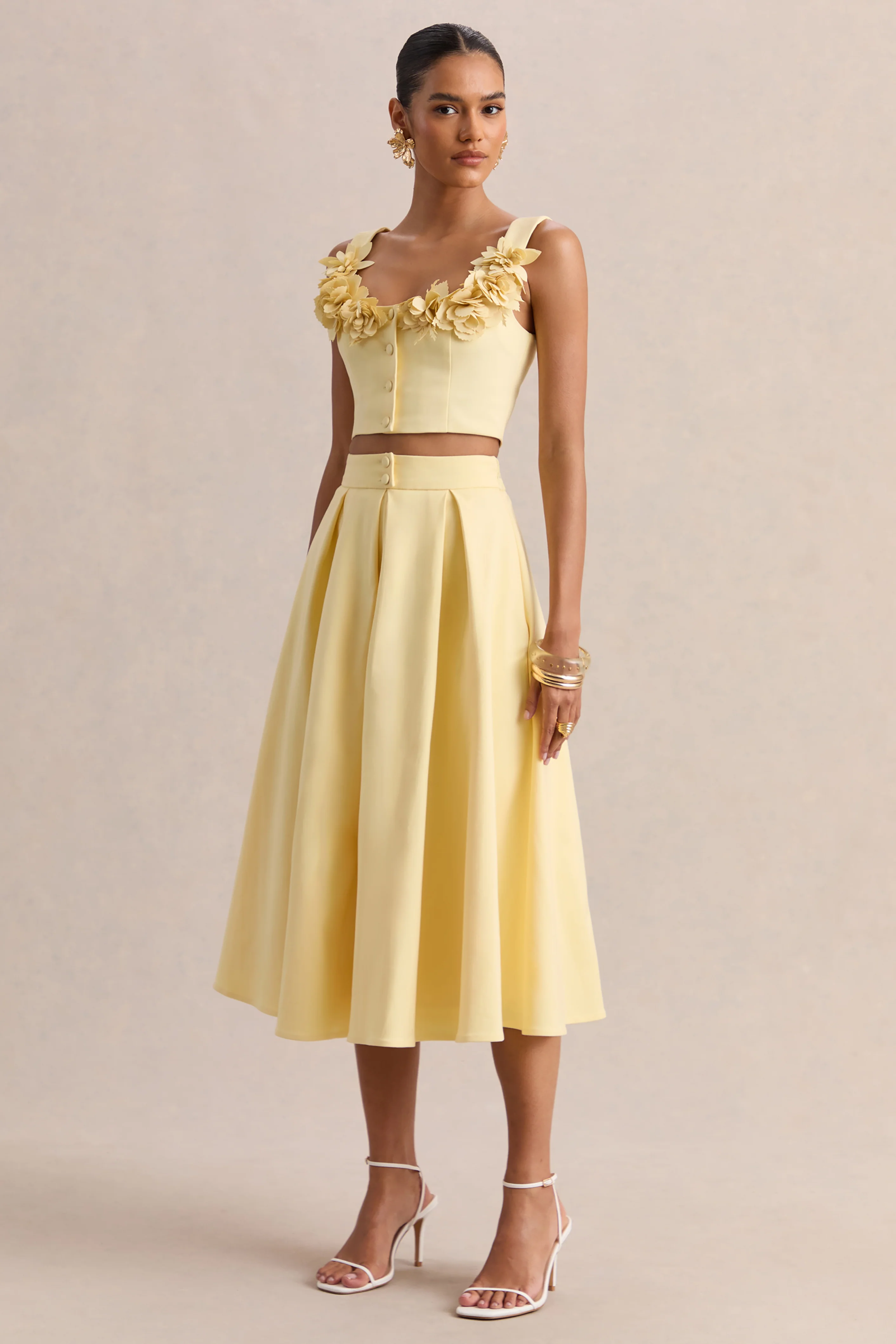 Joy | Lemon A-Line Midi Skirt - Image 5