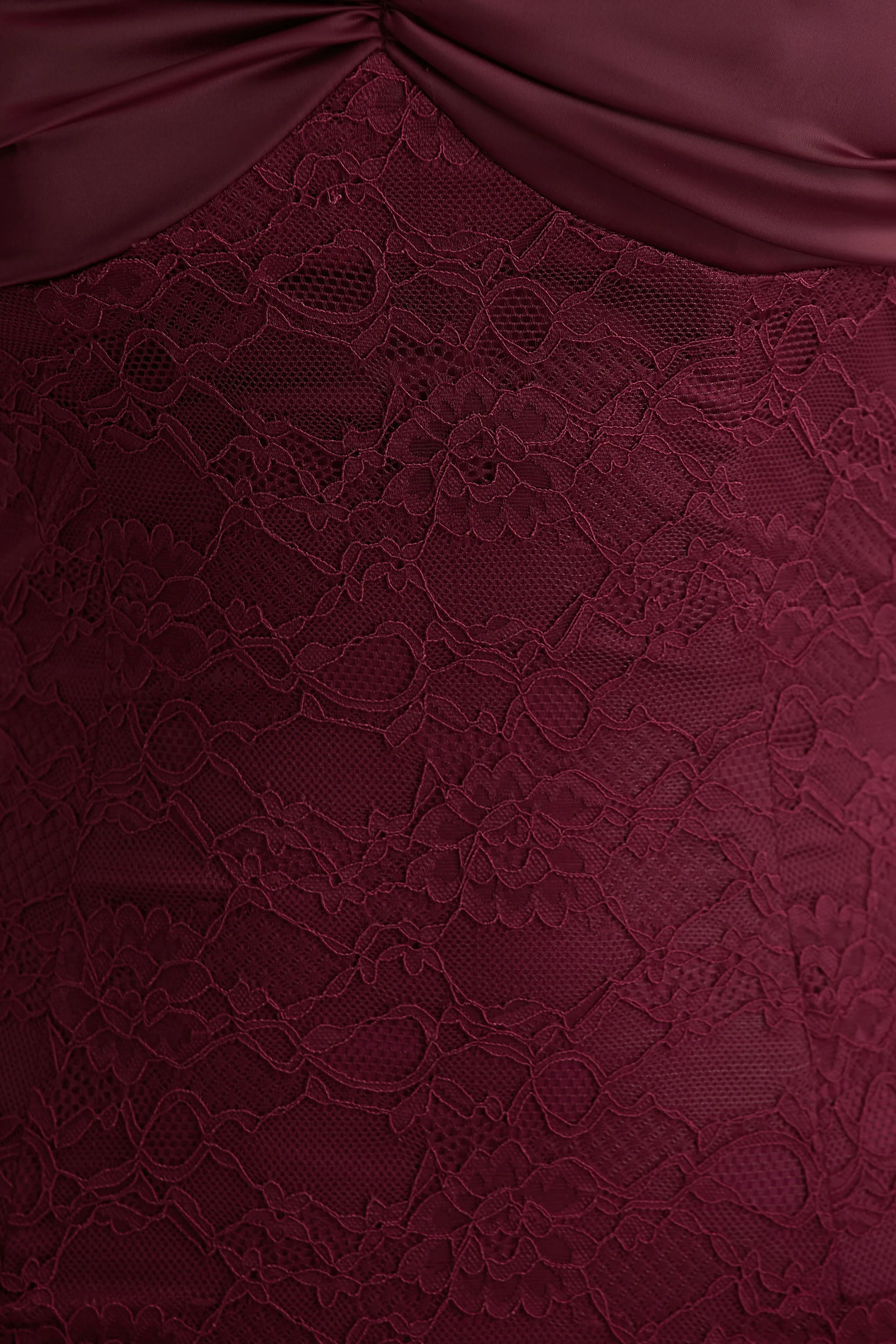 Juana | Burgundy Lace And Satin Sweetheart-Neck Satin Maxi Dress - Image 6