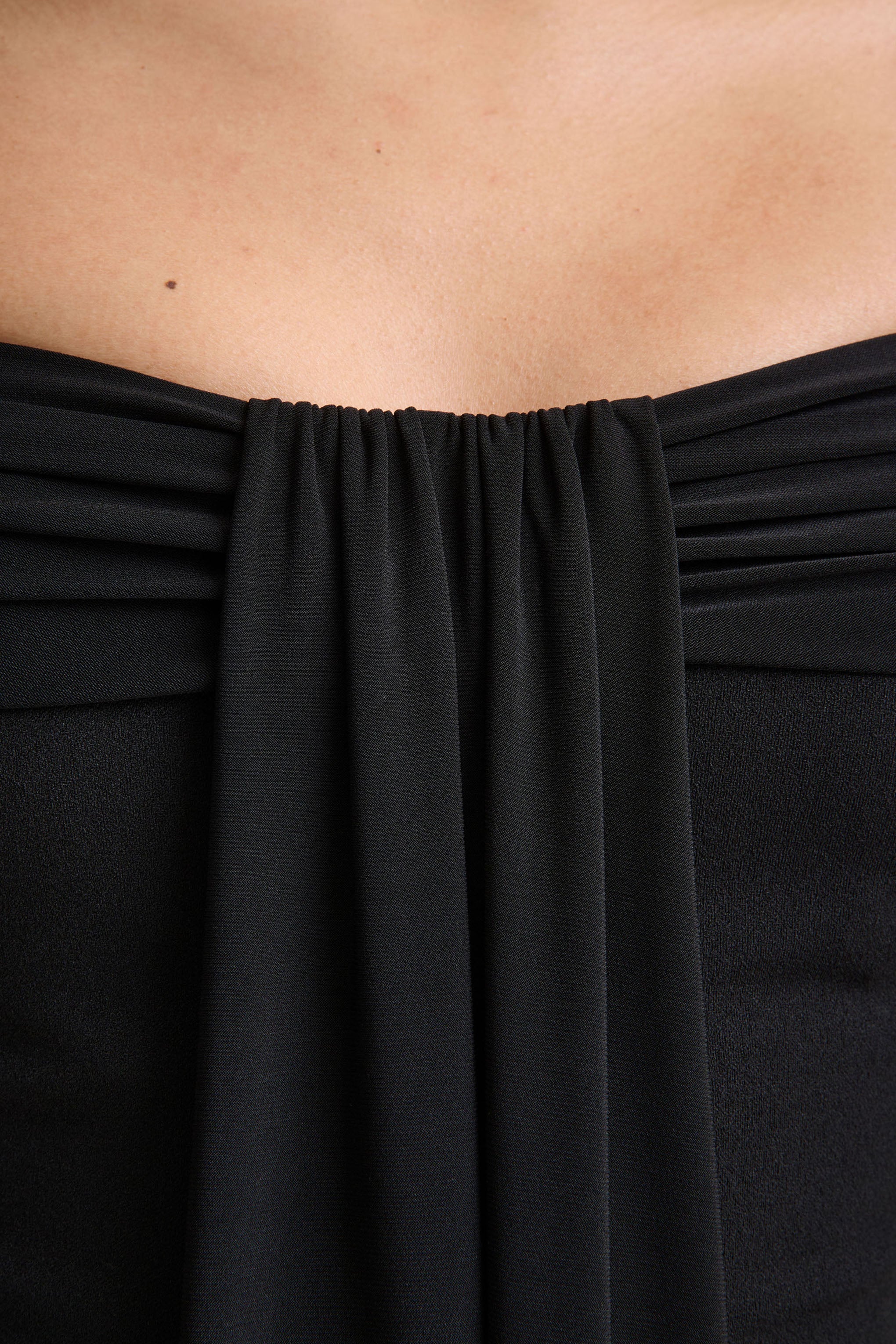 Kalida | Black Bardot-Neck Jumpsuit With Sash-Detail - Image 6
