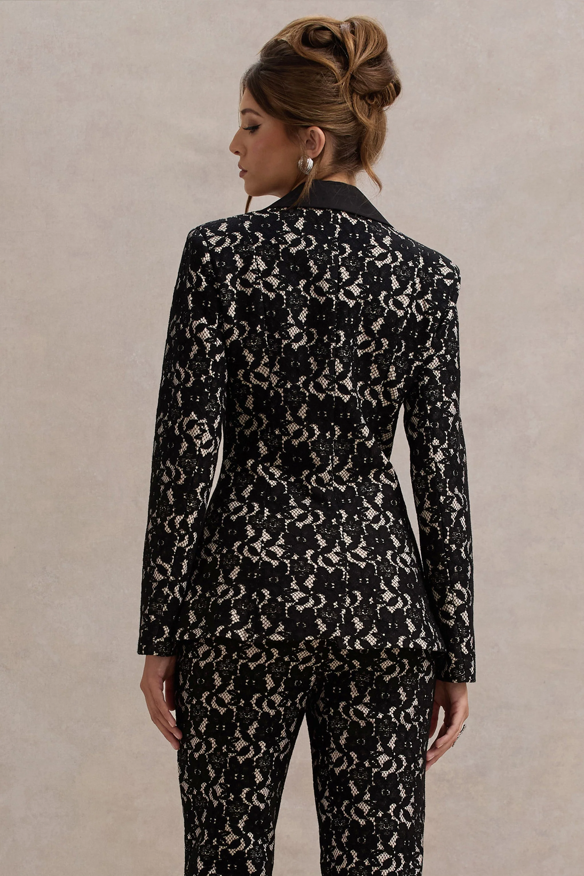 Kennedy | Black Lace Tailored Blazer - Image 2