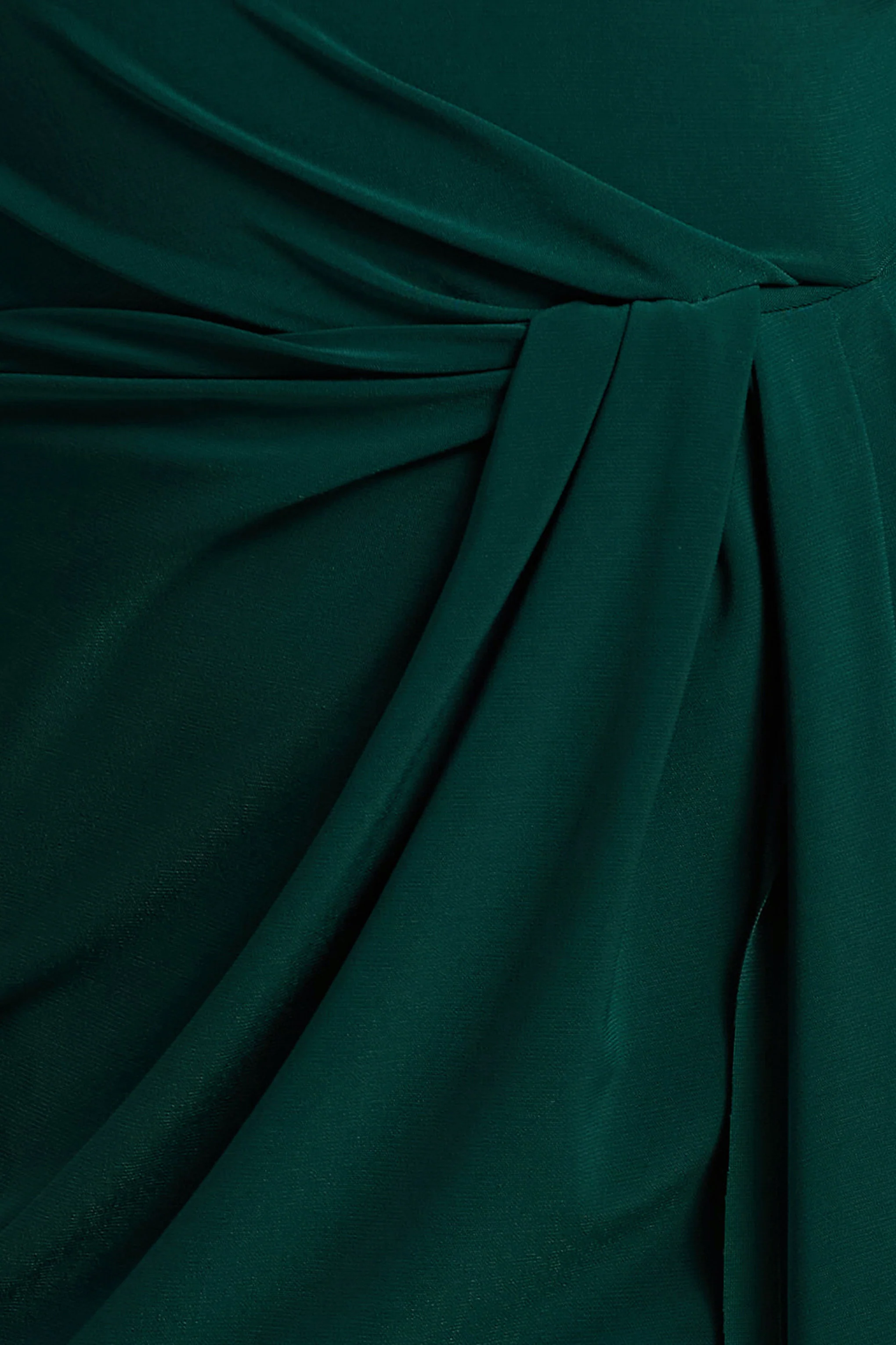 Khari | Bottle Green High-Neck Twisted Maxi Dress With Drape - Image 6