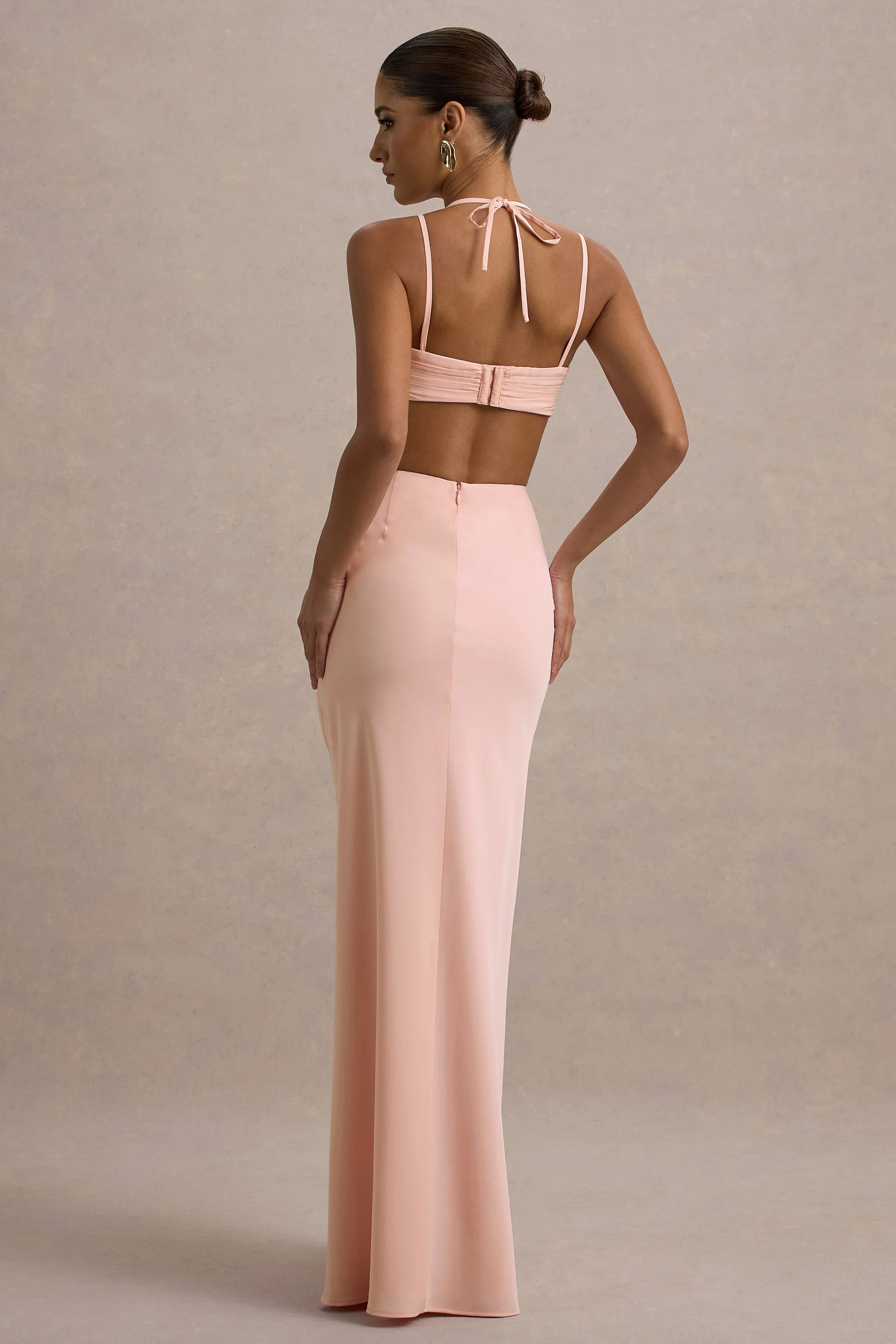 Leandra | Pink Strappy Cut-Out Maxi Dress - Image 2