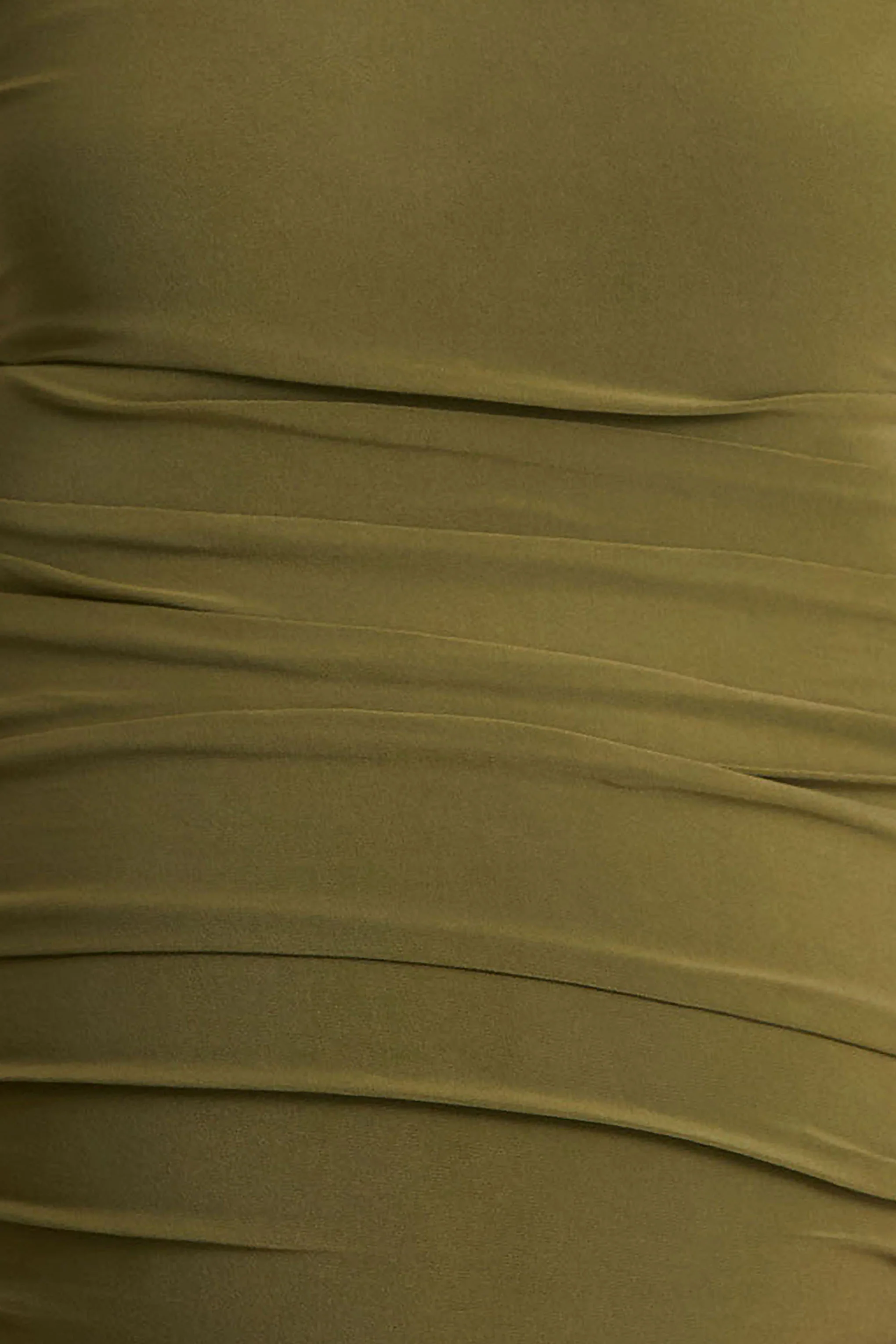 Lisbon | Olive Maternity Square Neck Ruched Midi Dress - Image 6
