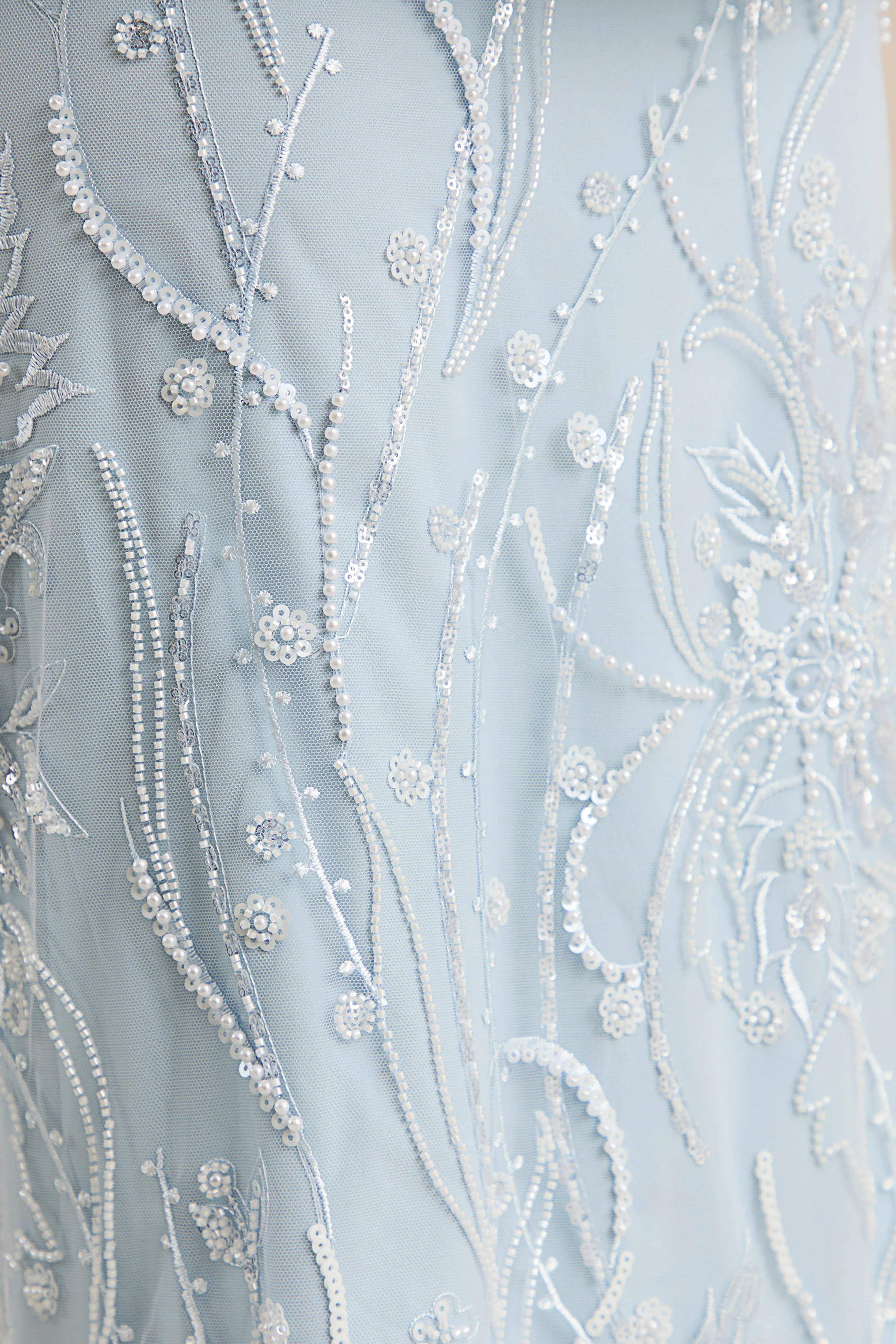 Lorna | Powder Blue Bandeau Maxi Dress With Scarf - Image 7
