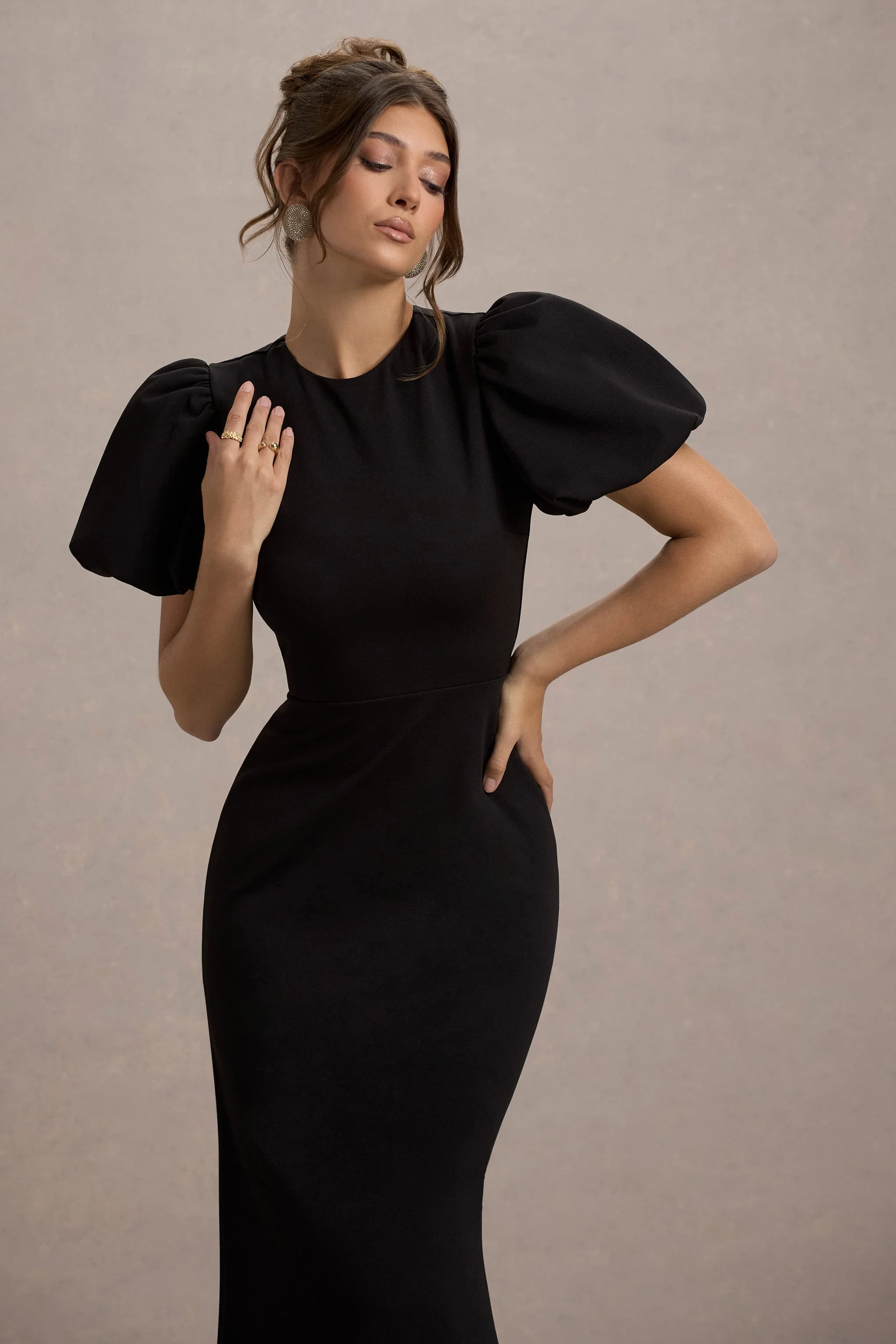 Love Letters | Black Puff-Sleeve Maxi Dress - Image 3