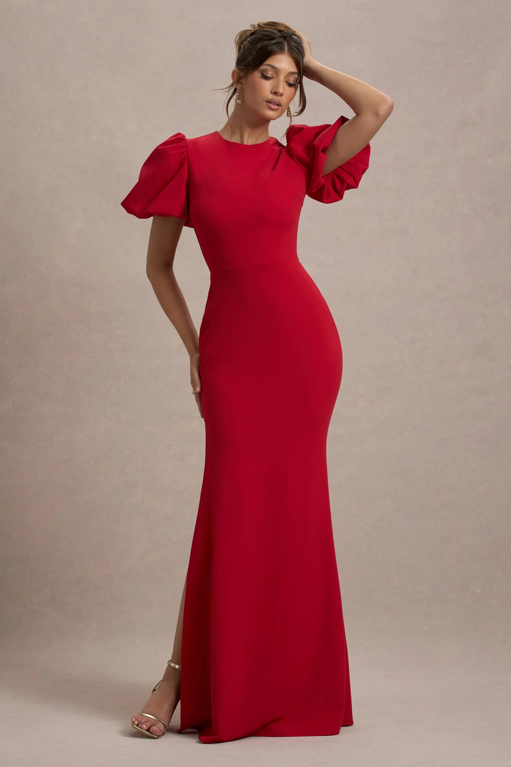 Love Letters | Red Puff-Sleeve Maxi Dress - Image 10