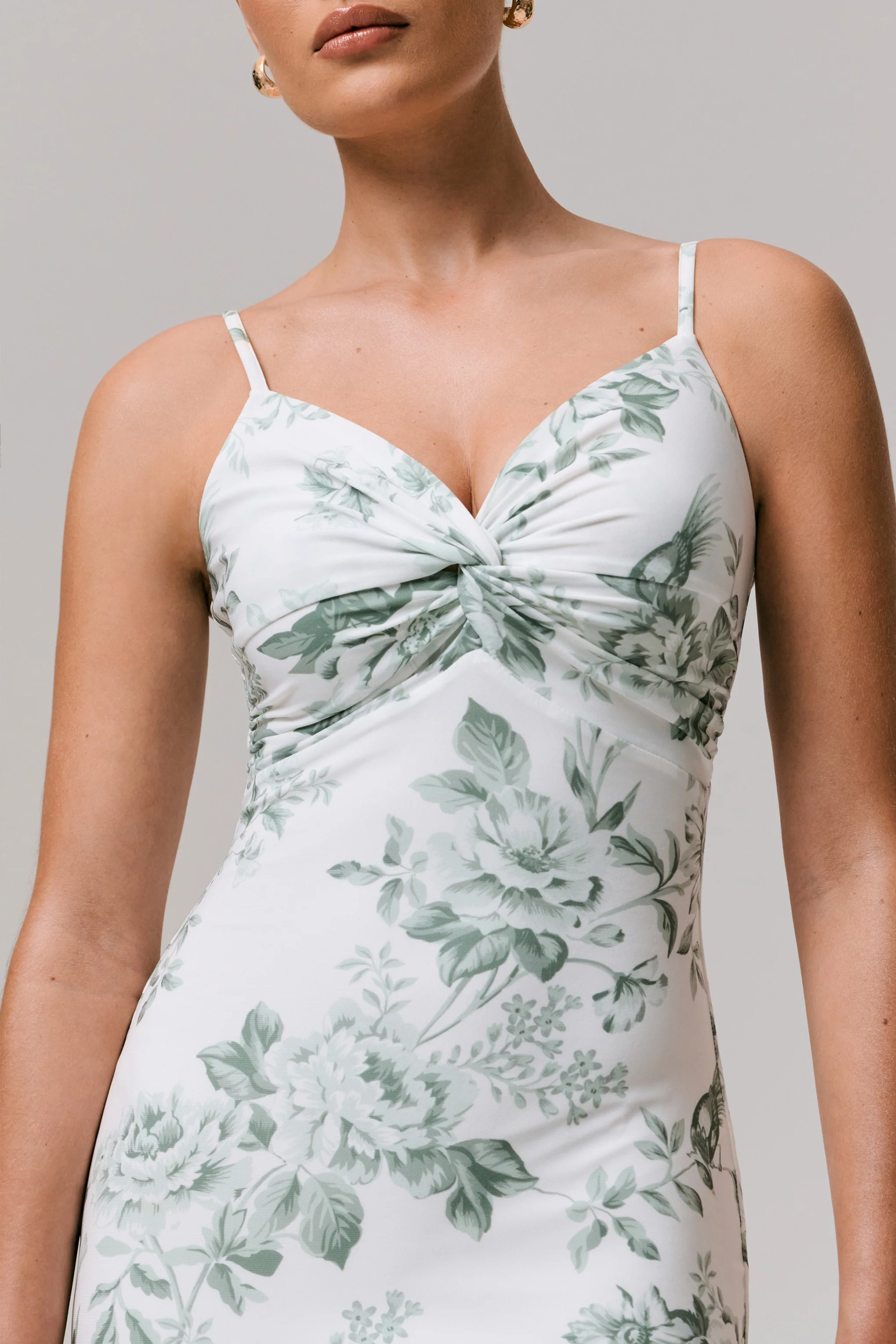 Luz | Green Porcelain Print Strappy Maxi Dress - Image 6