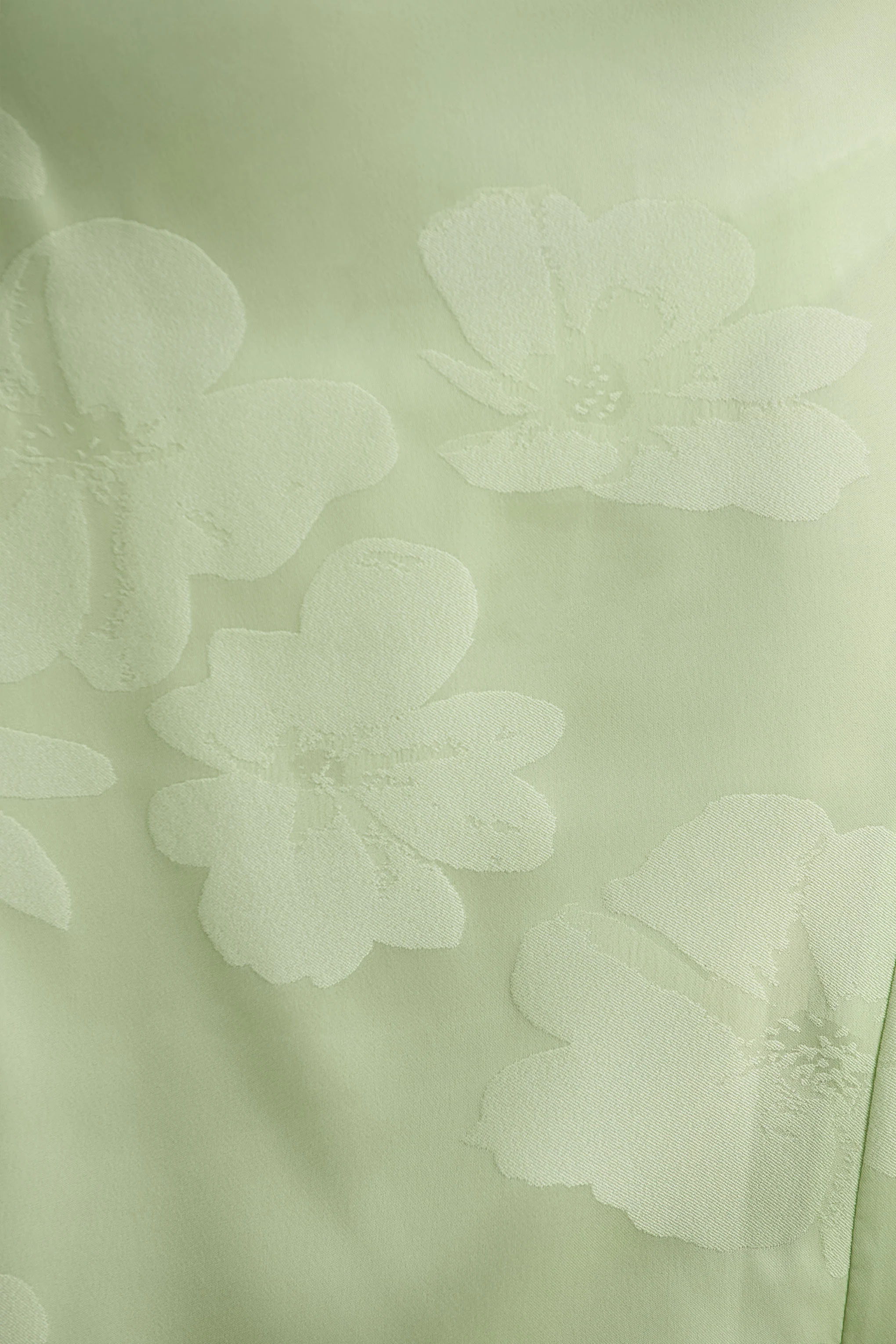Maddie | Light Green Floral Print Satin Cowl-Neck Maxi Dress - Image 6