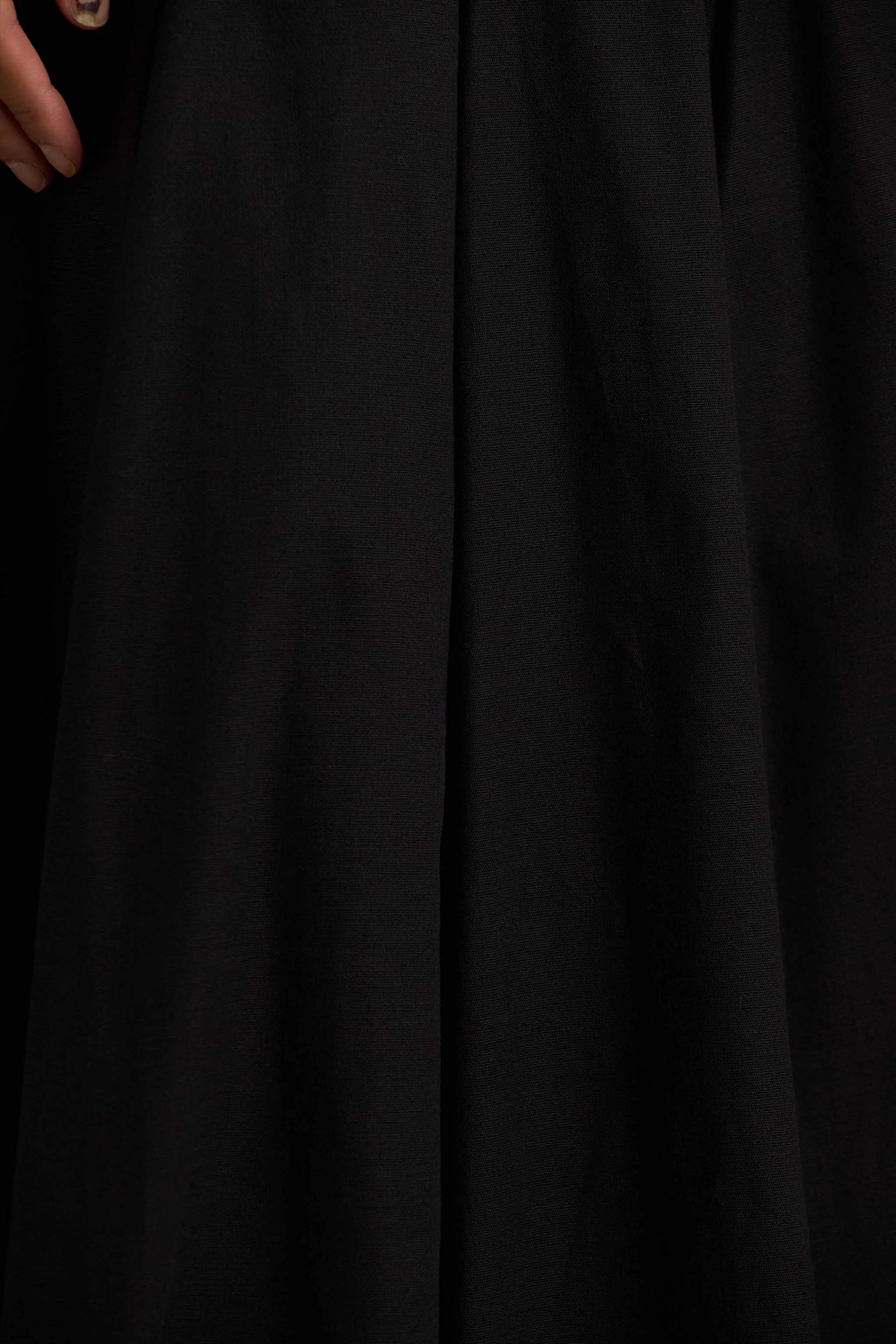 Magnolia | Black Scoop-Neck Midi Dress With Drop-Waist And Ruffling Detail - Image 6