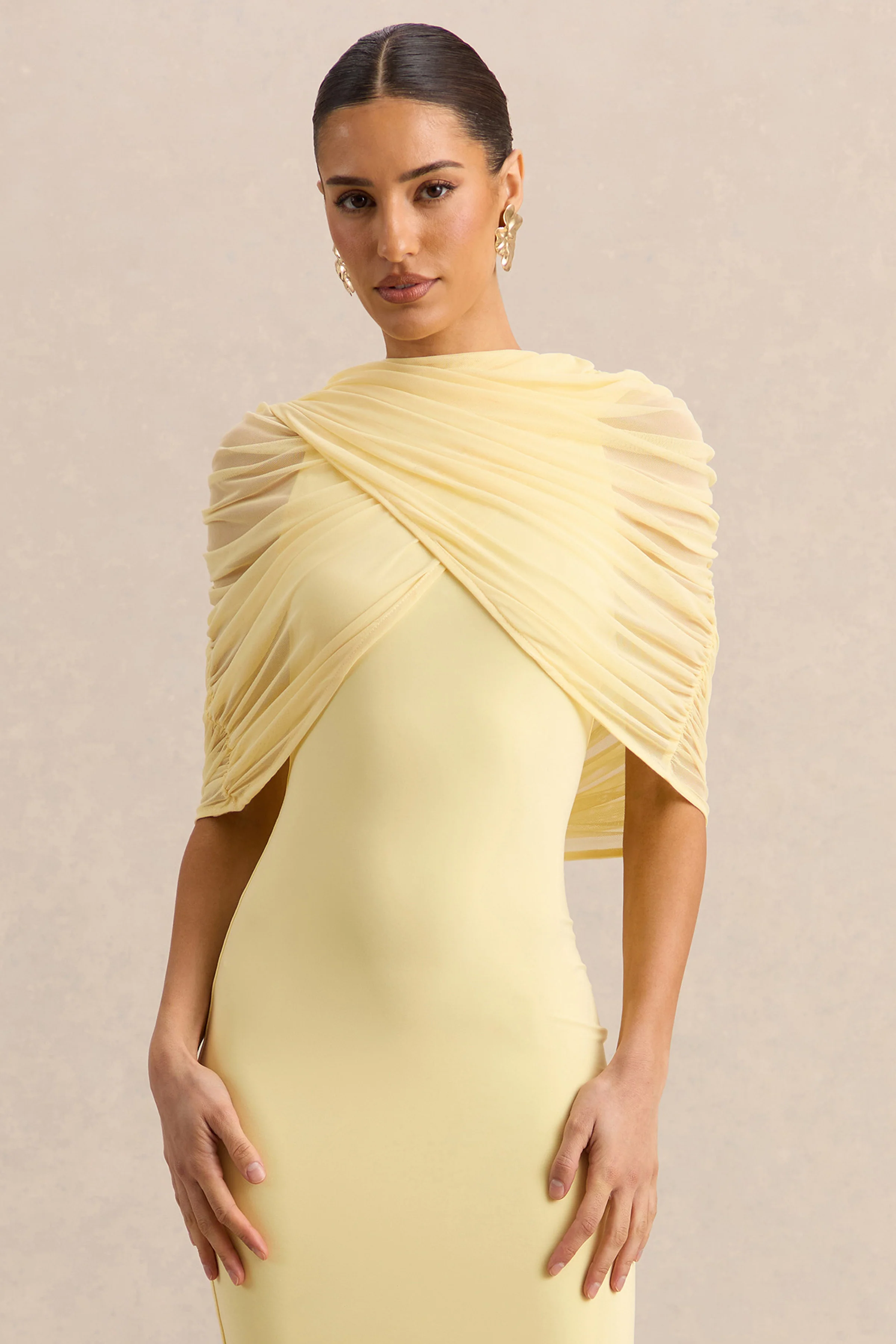 Magoria | Lemon Mesh Round-Neck Cape - Image 3