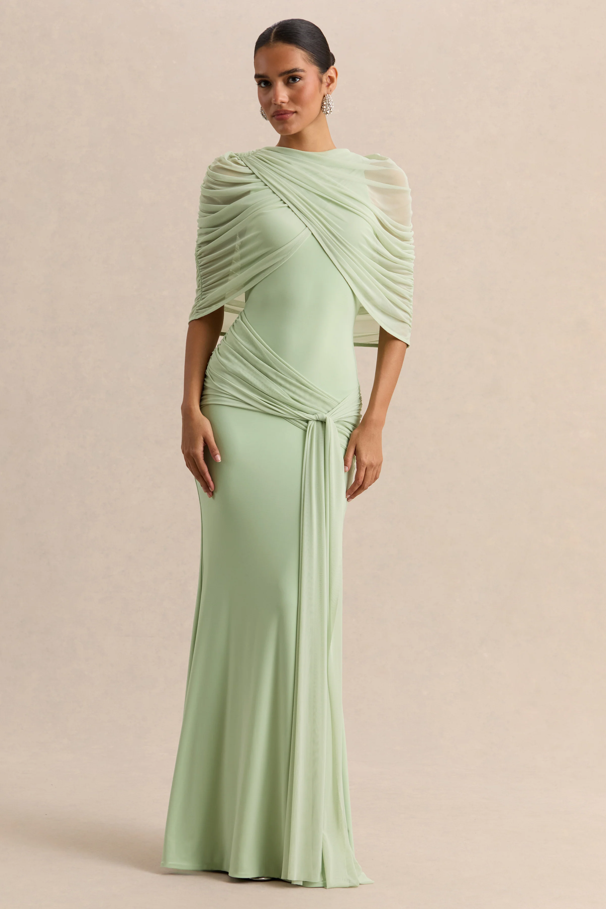 Magoria | Mint Mesh Round-Neck Cape - Image 7