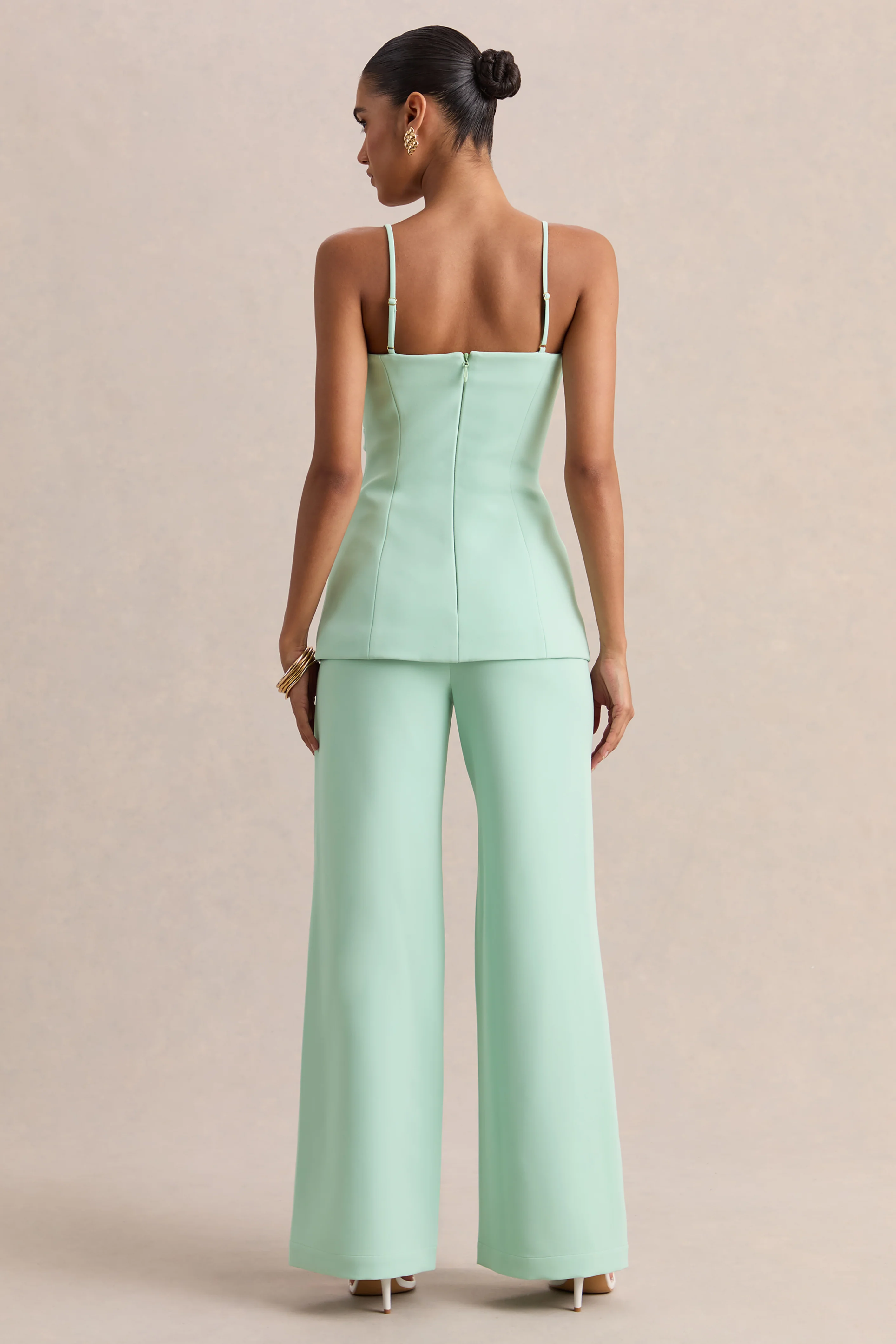 Malou | Sage Tailored Trousers - Image 2