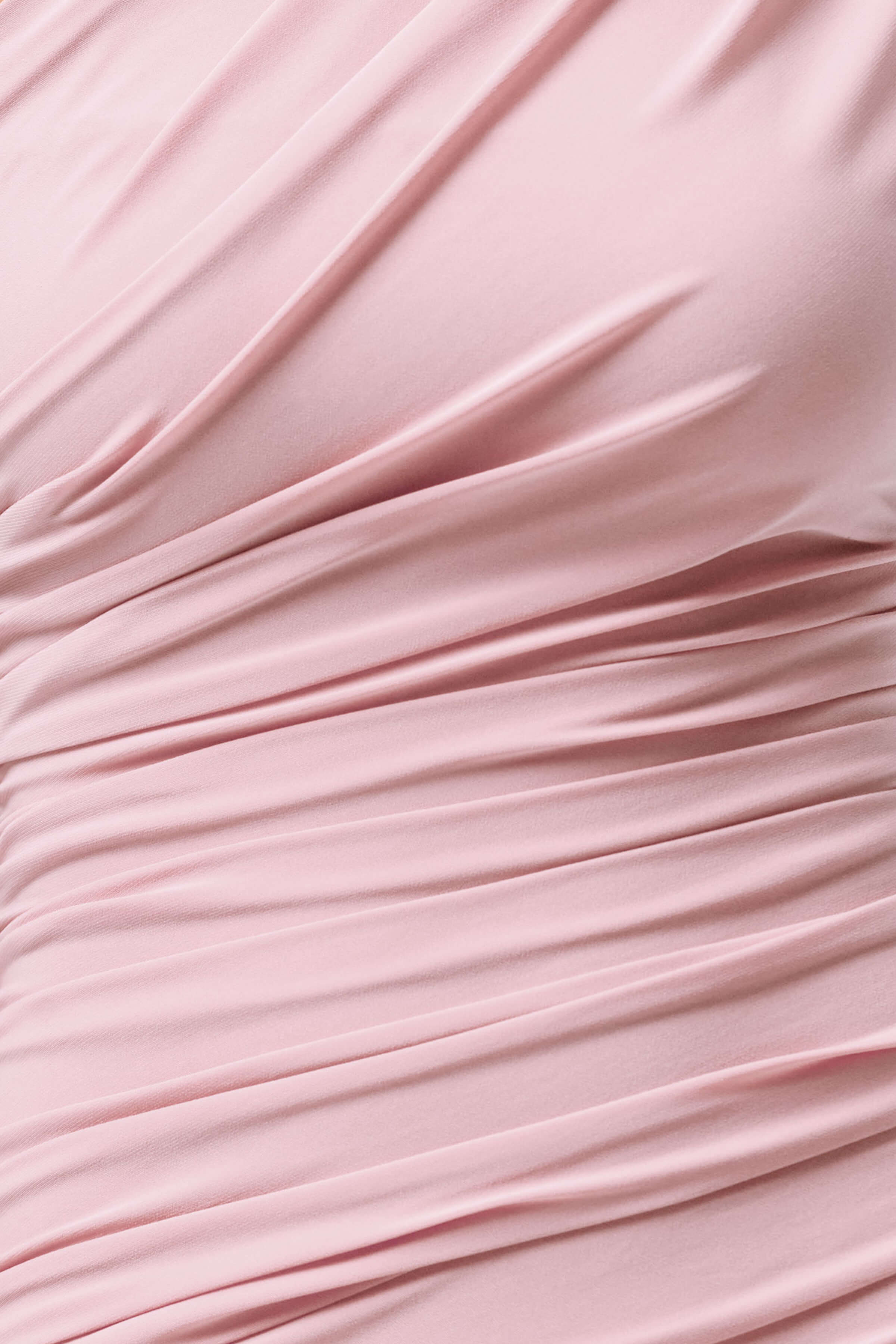 Mardi | Pink Asymmetric Maxi Dress With Ruching - Image 6