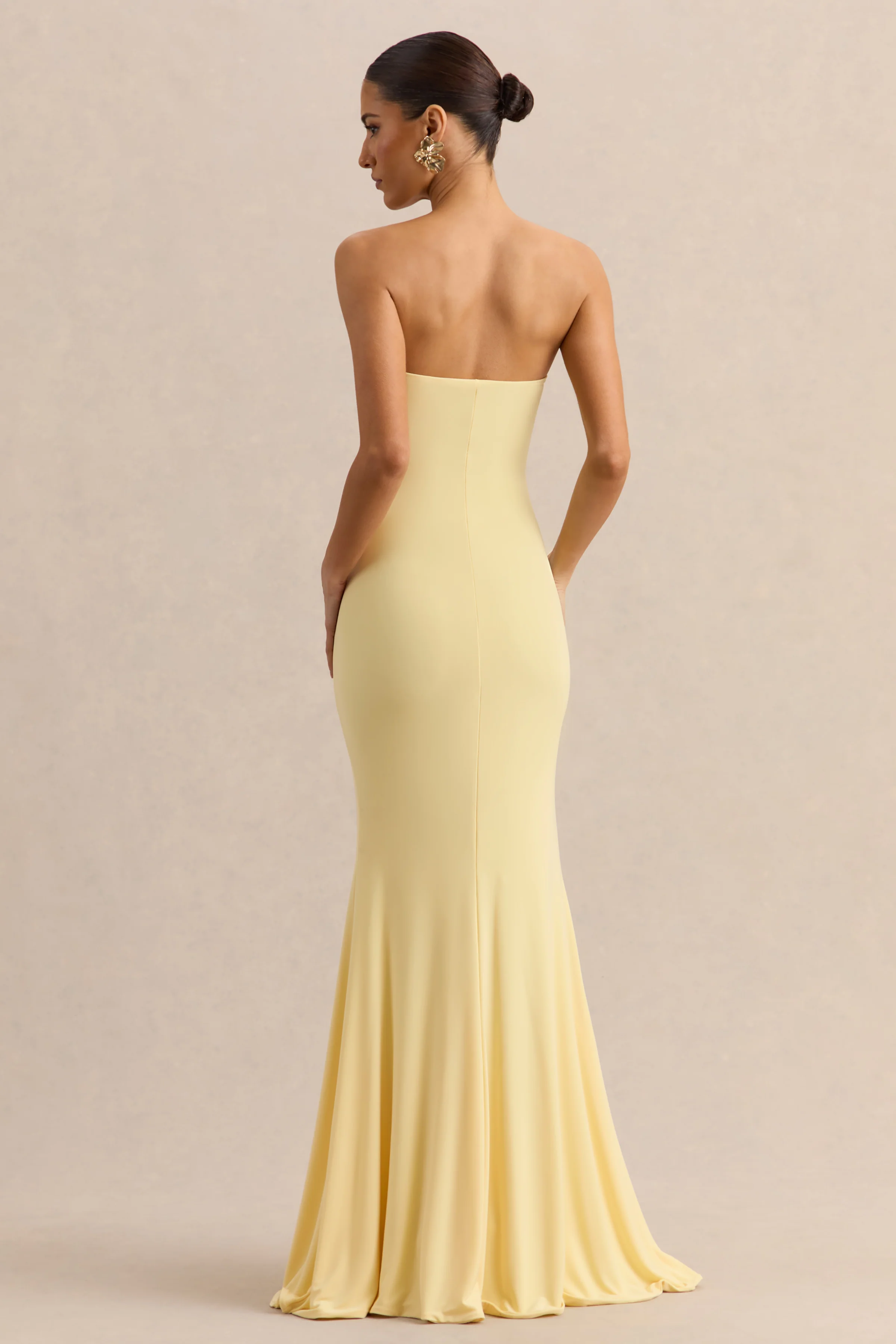 Melva | Lemon Bandeau Maxi Dress - Image 2