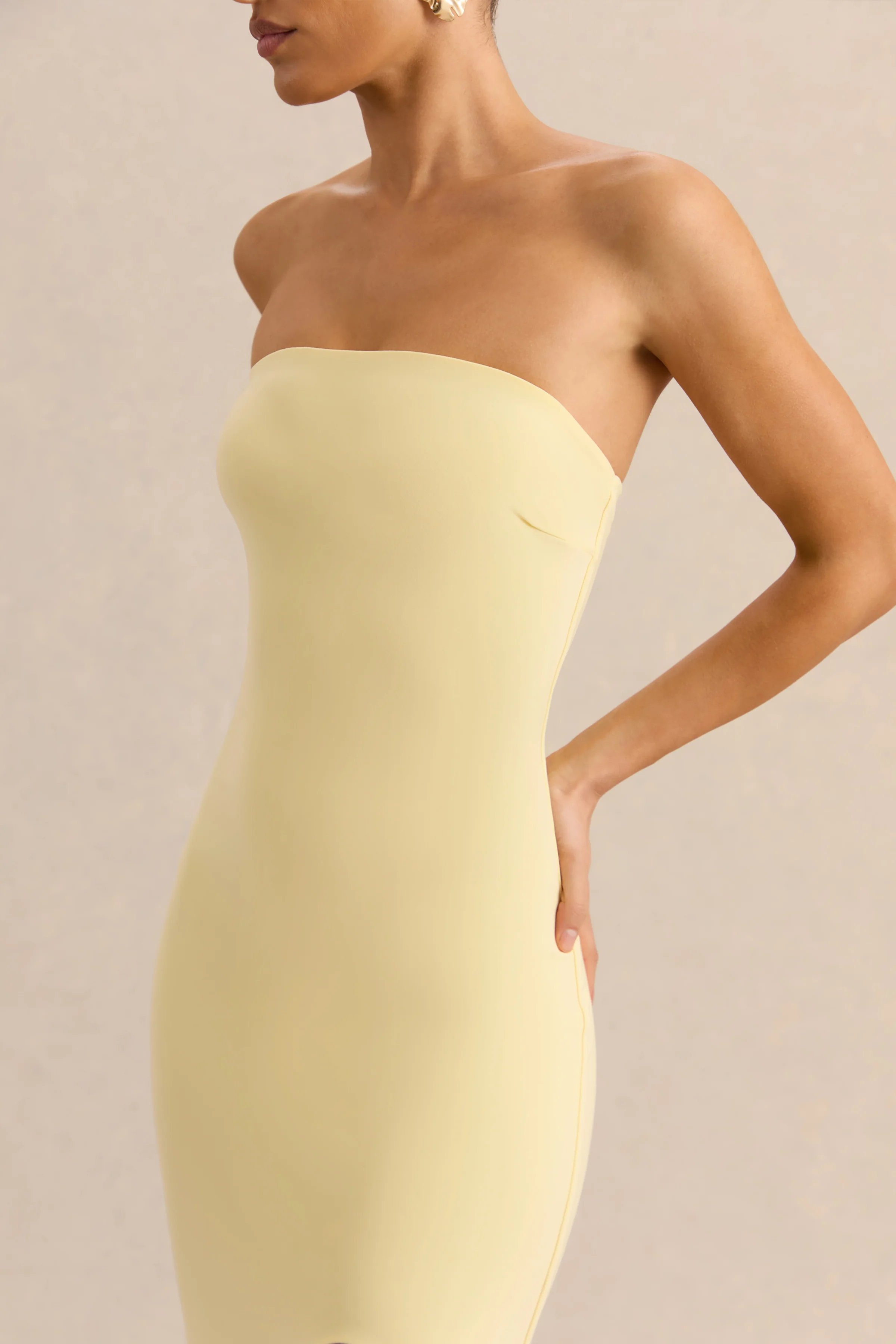 Melva | Lemon Bandeau Maxi Dress - Image 7
