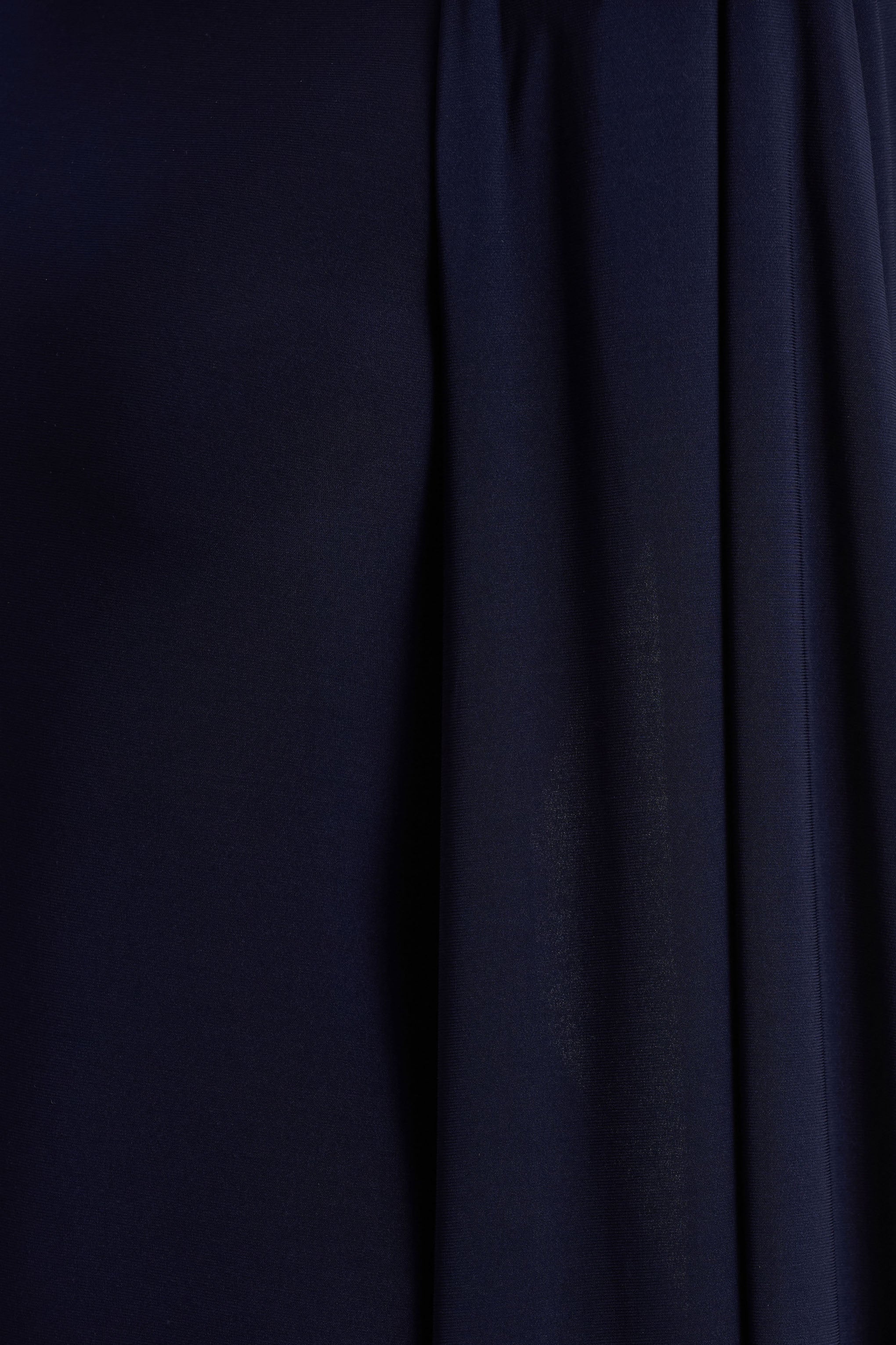 Mimi | Navy High-Neck Maxi Dress With Cape Sleeve Detail - Image 6