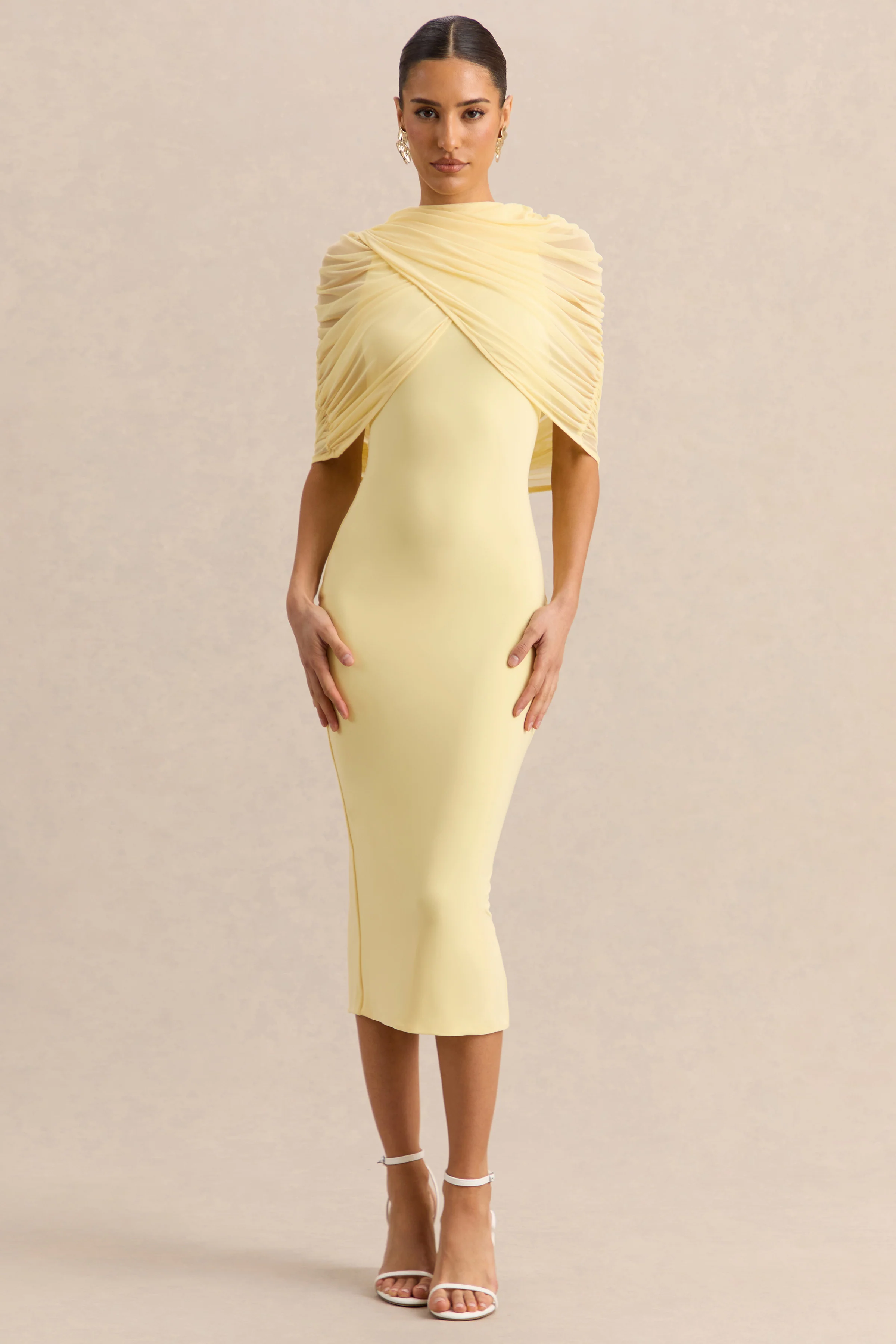 Mirana | Lemon Halter-Neck Midi-Dress