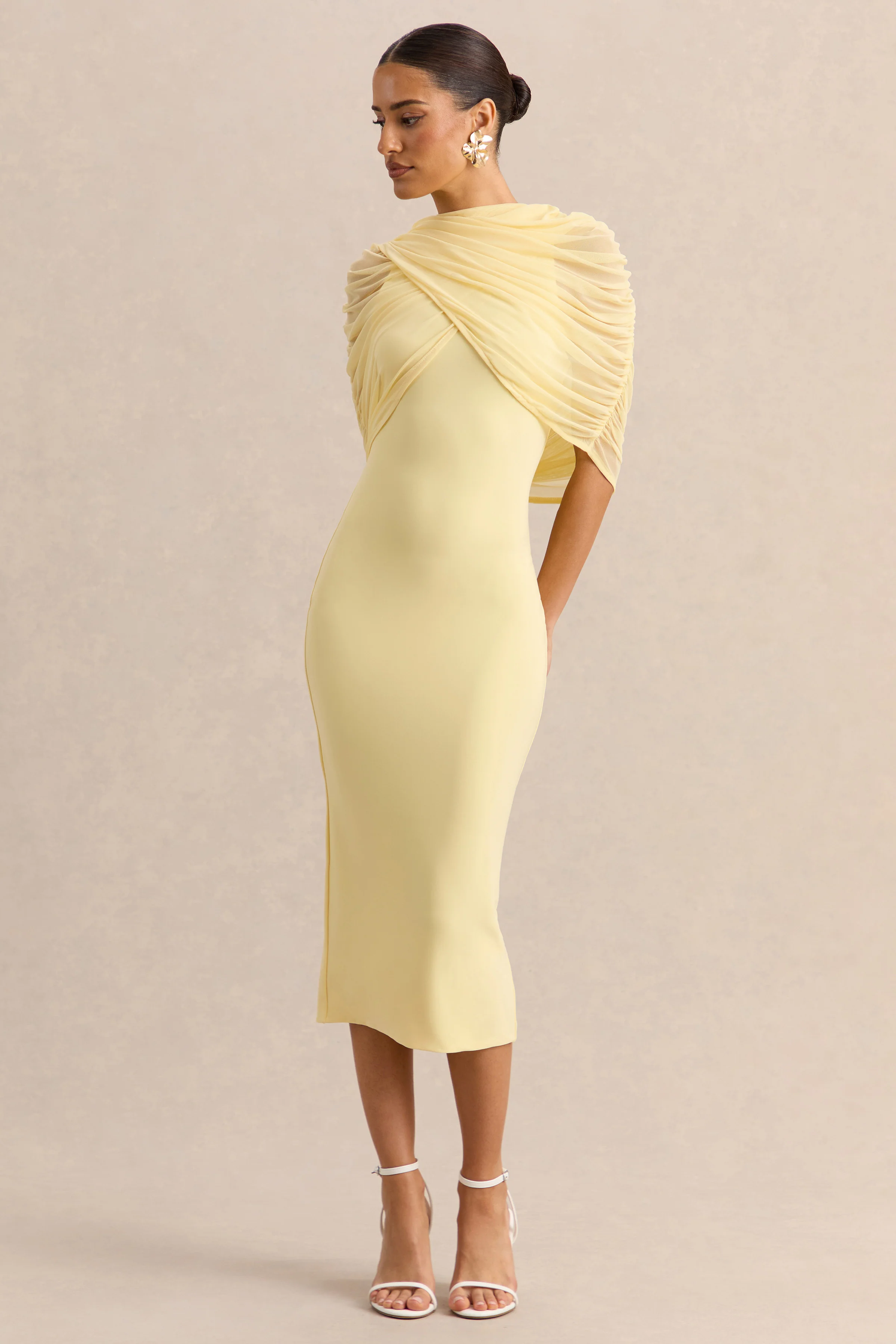 Mirana | Lemon Halter-Neck Midi-Dress - Image 6