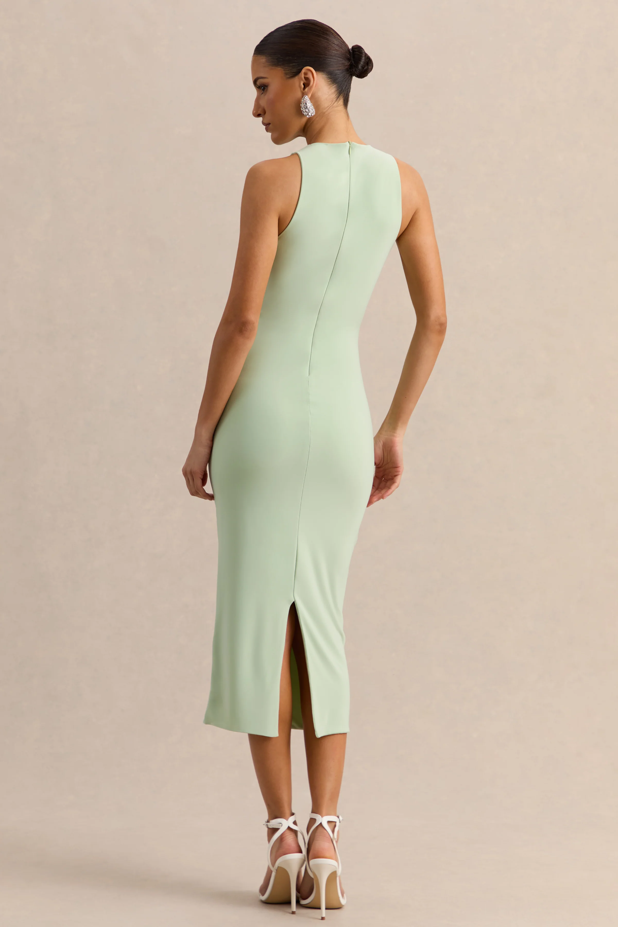 Mirana | Mint High-Neck Midi-Dress - Image 3
