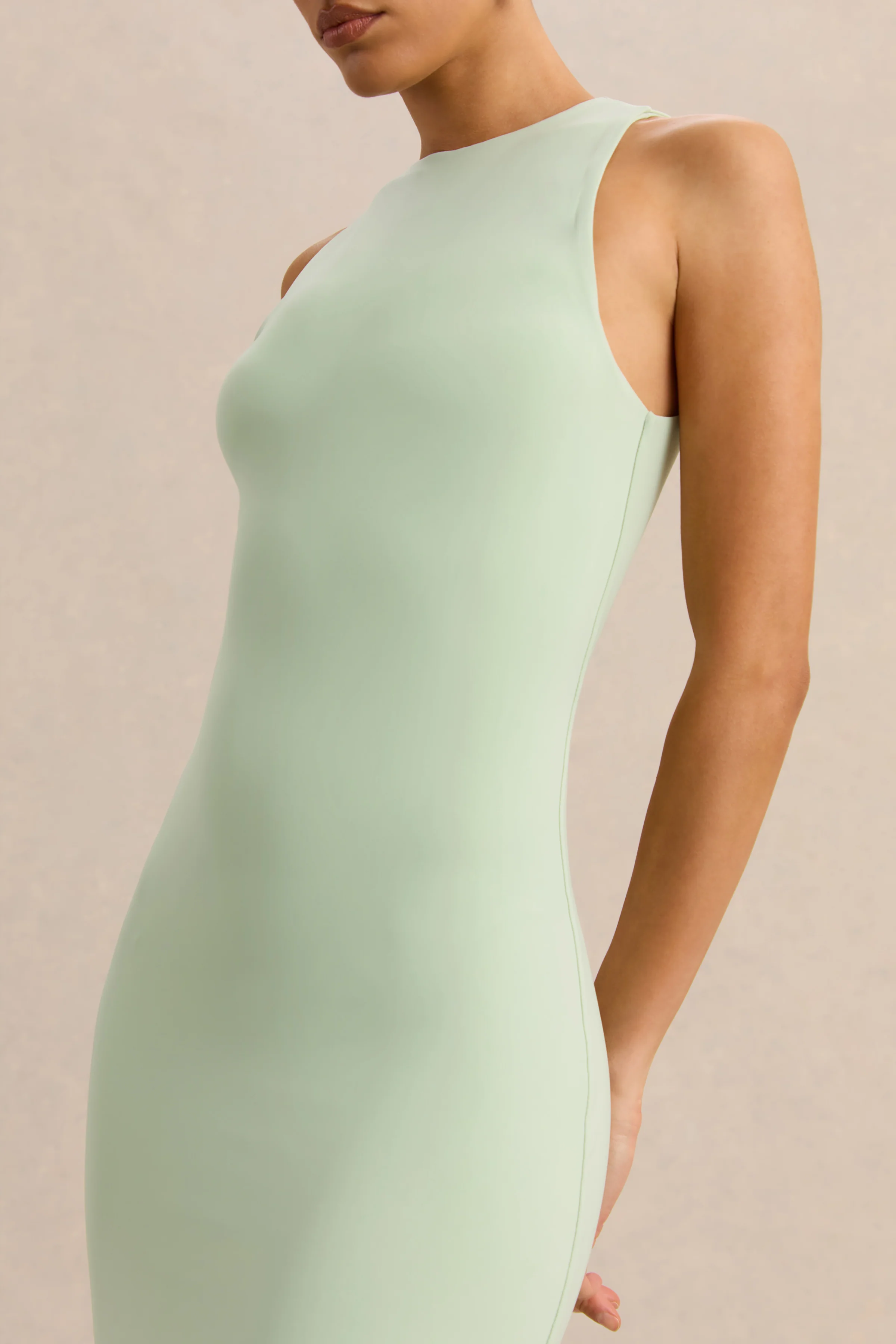 Mirana | Mint High-Neck Midi-Dress - Image 7